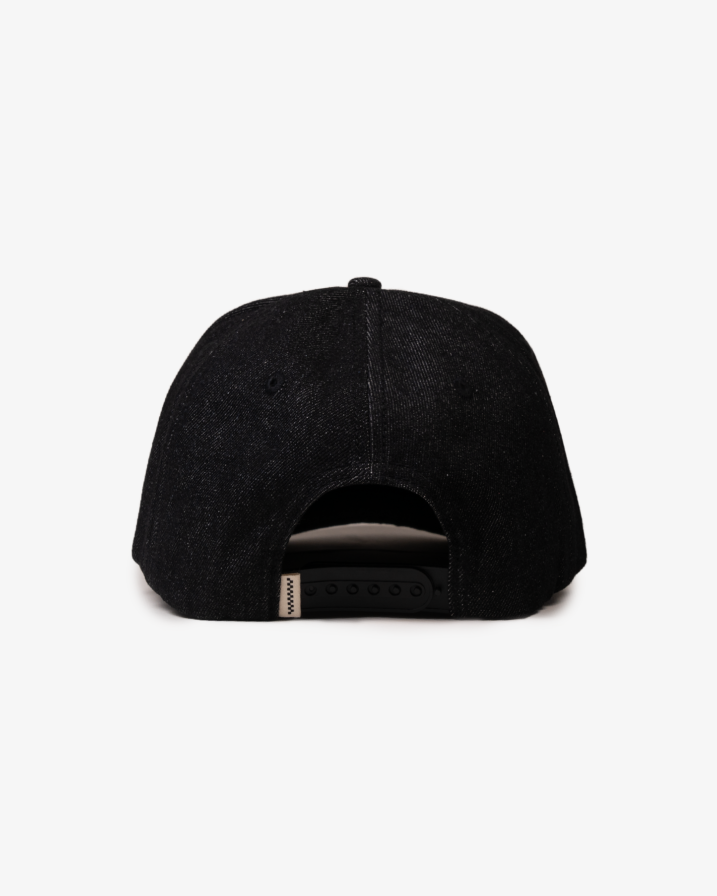Patch Denim Cap - Short Brim 6 Panel - Black Denim