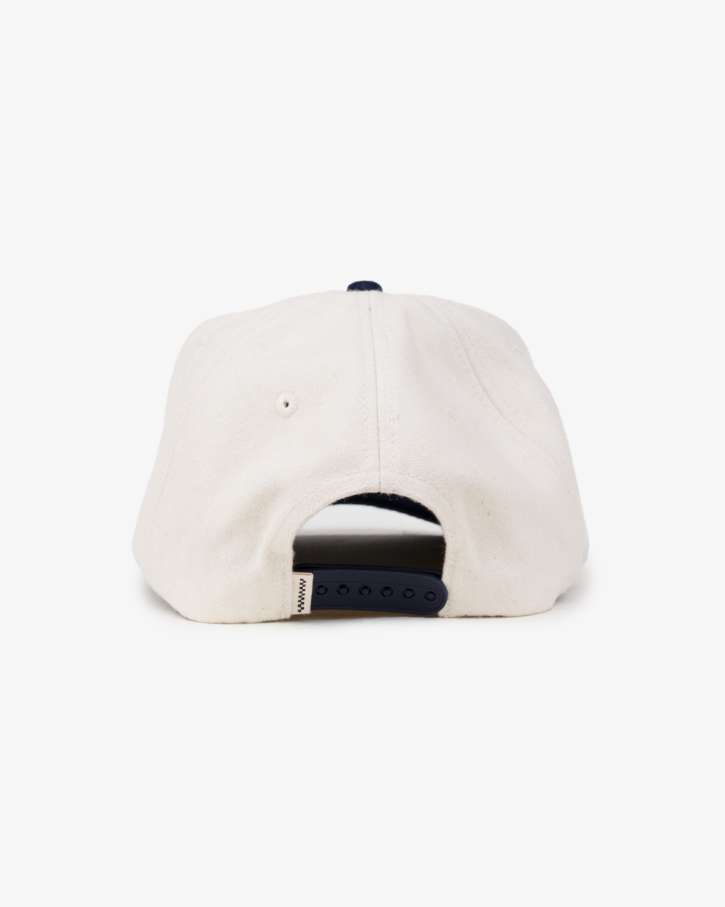Script Ball Cap - Wide Brim 5 Panel - Off White/Navy