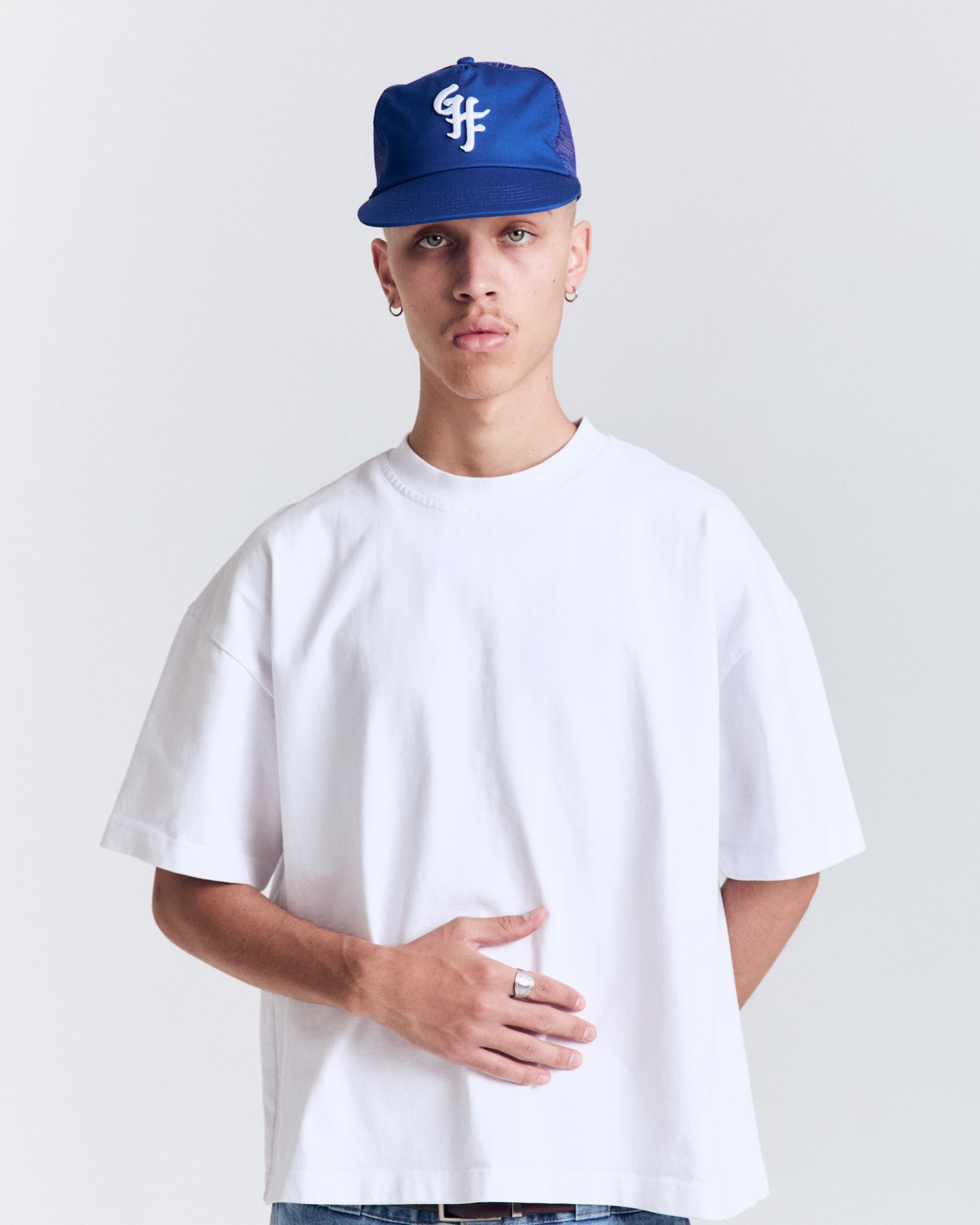 Glass Half Full Trucker Cap - 5 Panel - Royal Blue