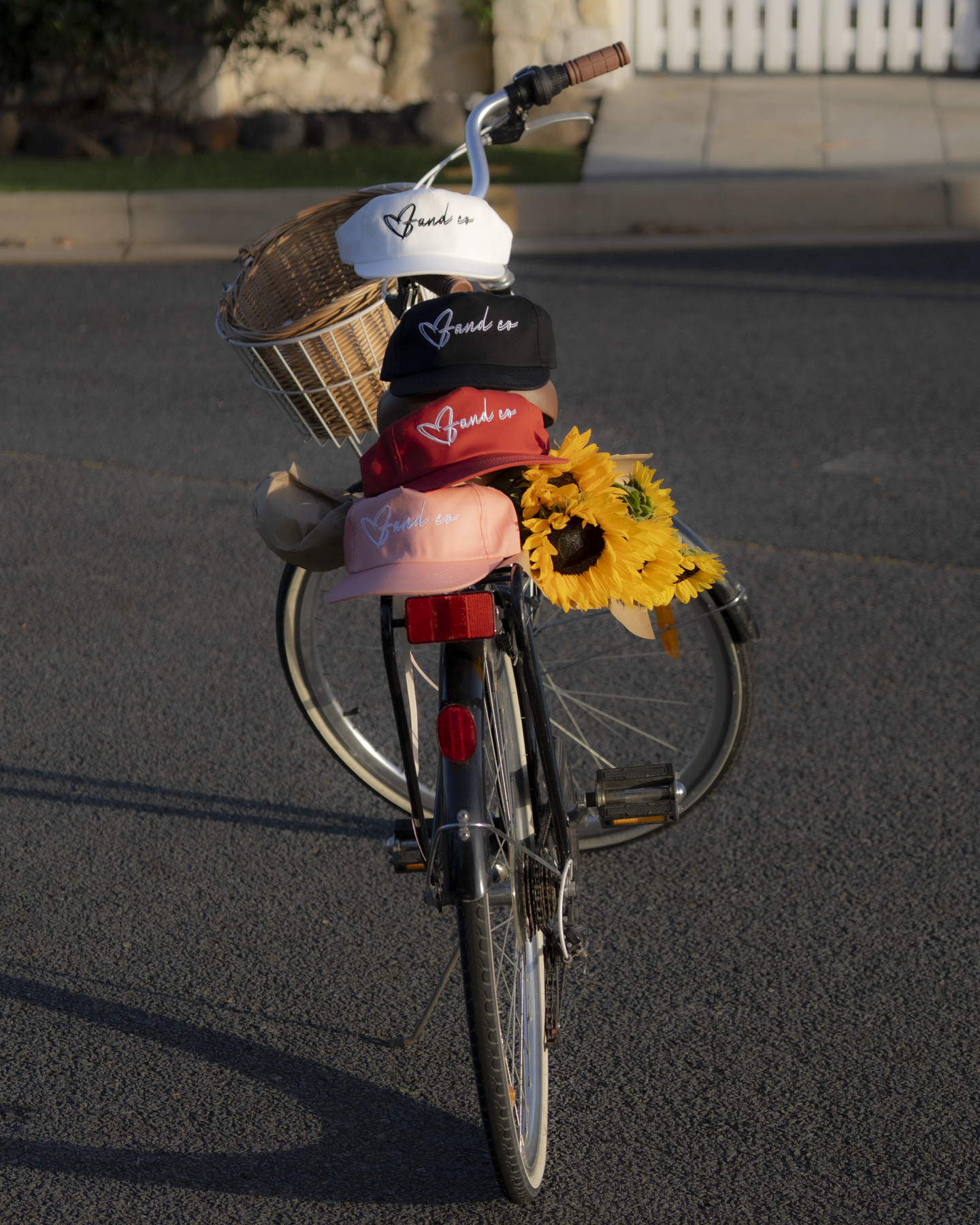 Heart Script Cap - 5 Panel - White