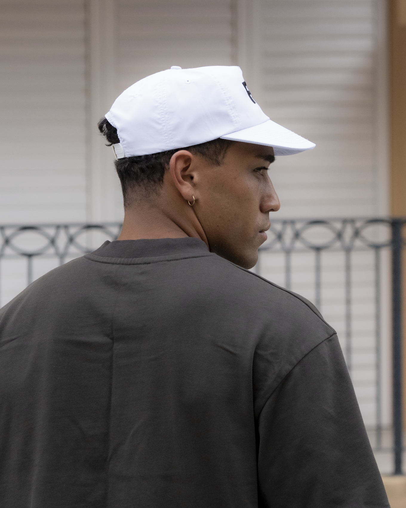 F&C Nylon Cap - Wide Brim 5 Panel - White