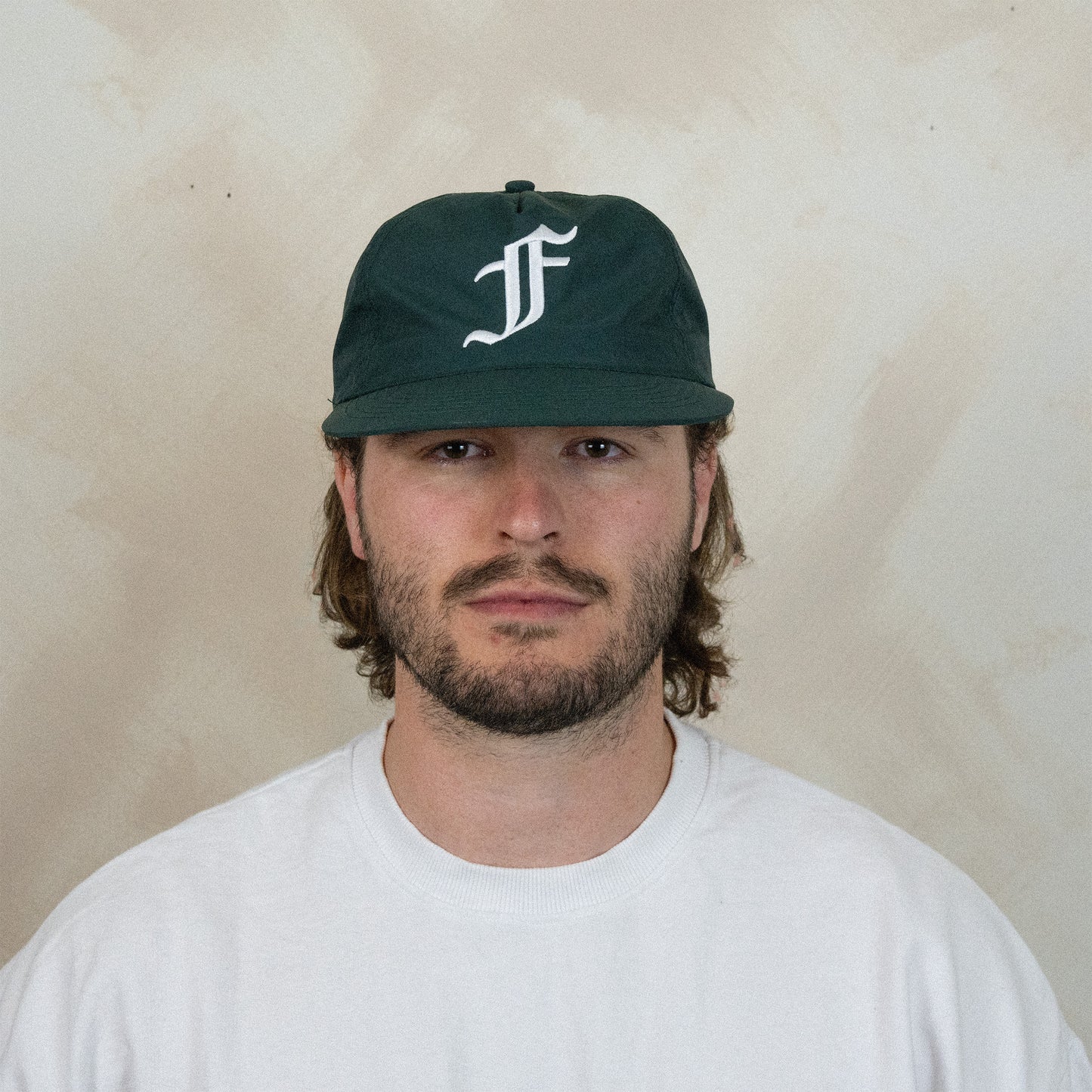 Old English F Cap - 5 Panel - Forest Green