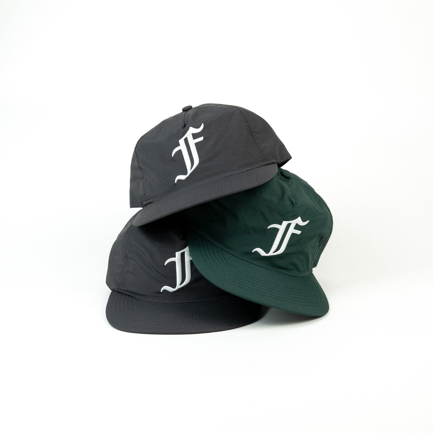 Old English F Cap - 5 Panel - Forest Green