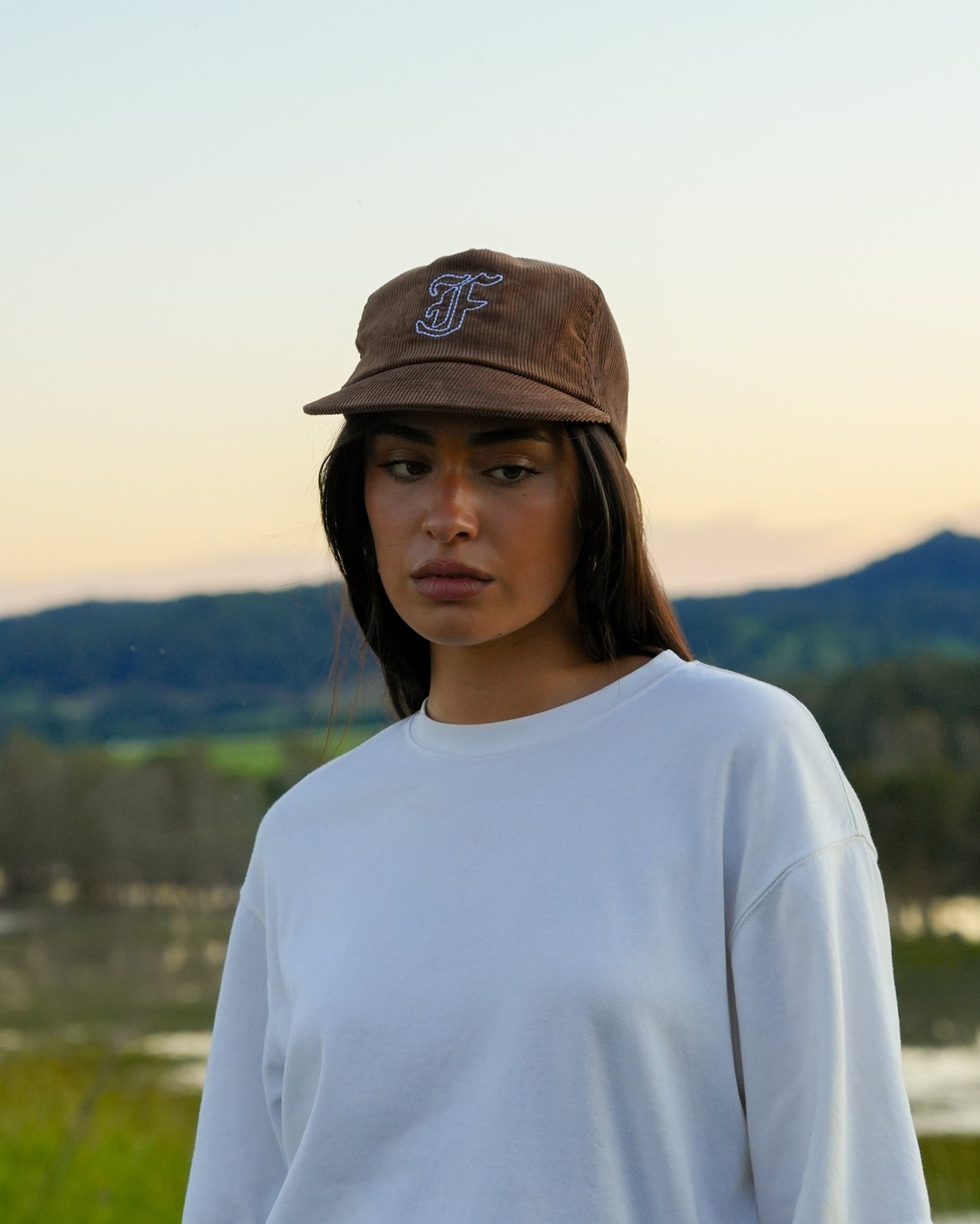 Letterman Cord Cap - 5 Panel - Brown