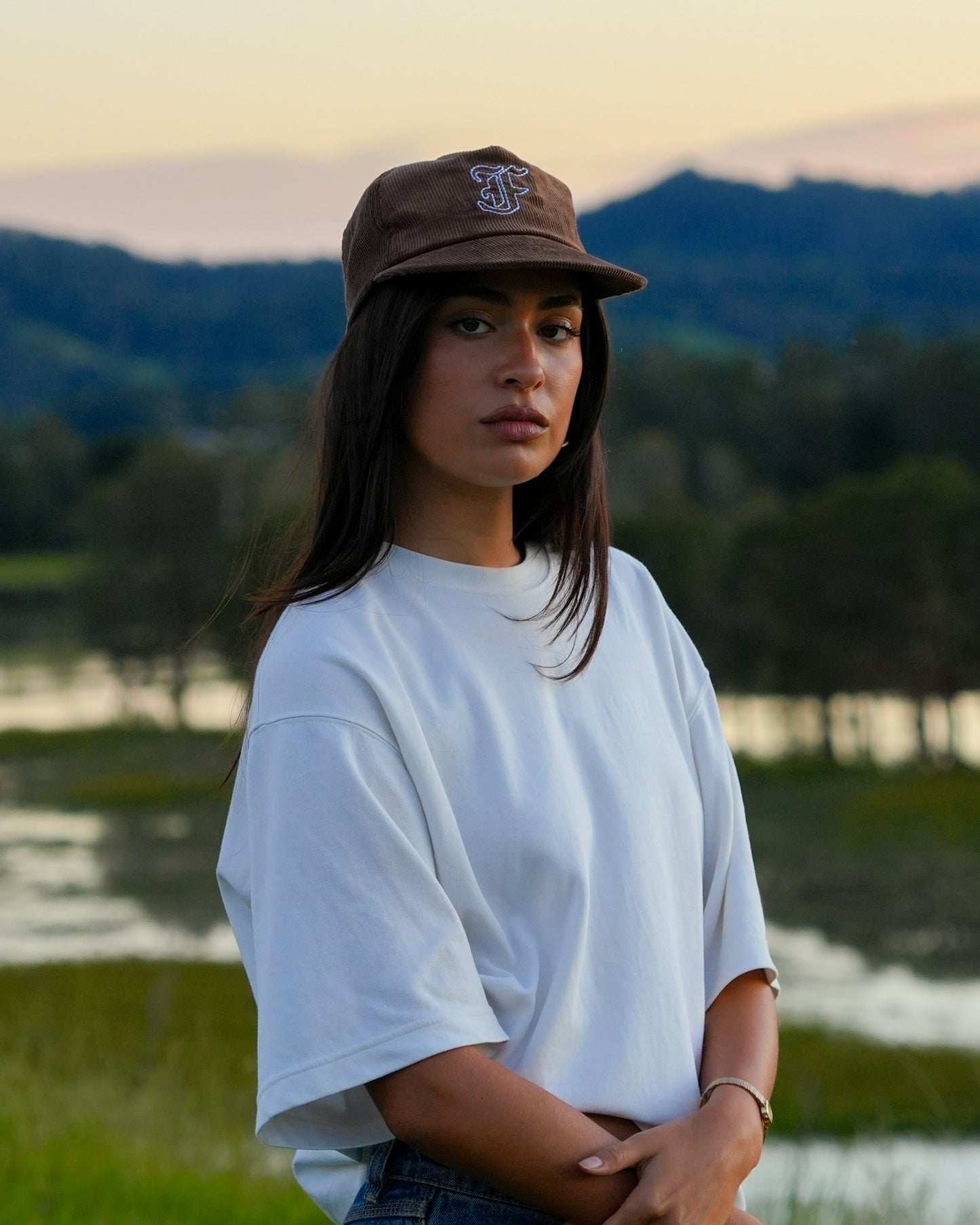 Letterman Cord Cap - 5 Panel - Brown