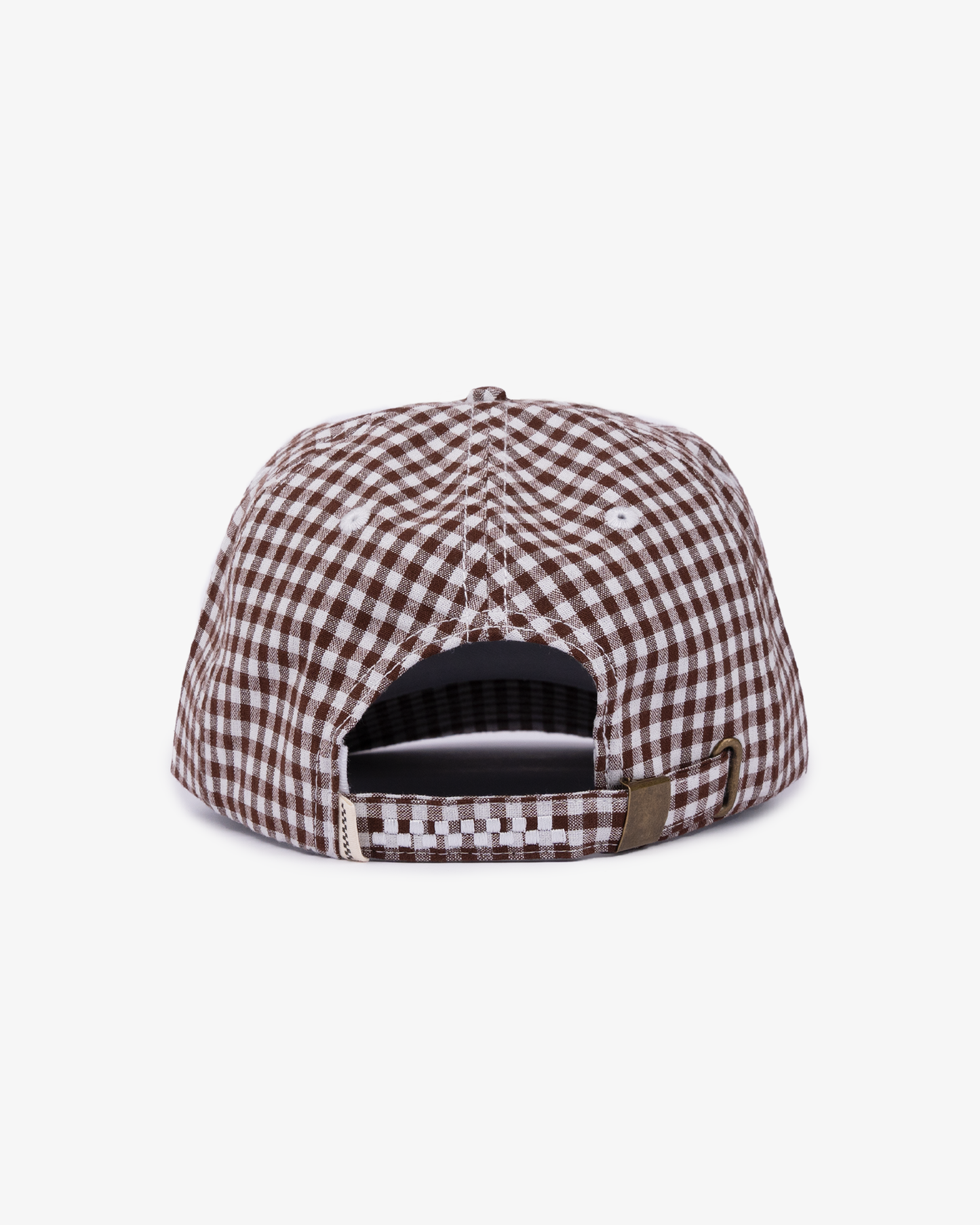 Picnic Letterman Cap - Short Brim 6 Panel - Brown/White Plaid