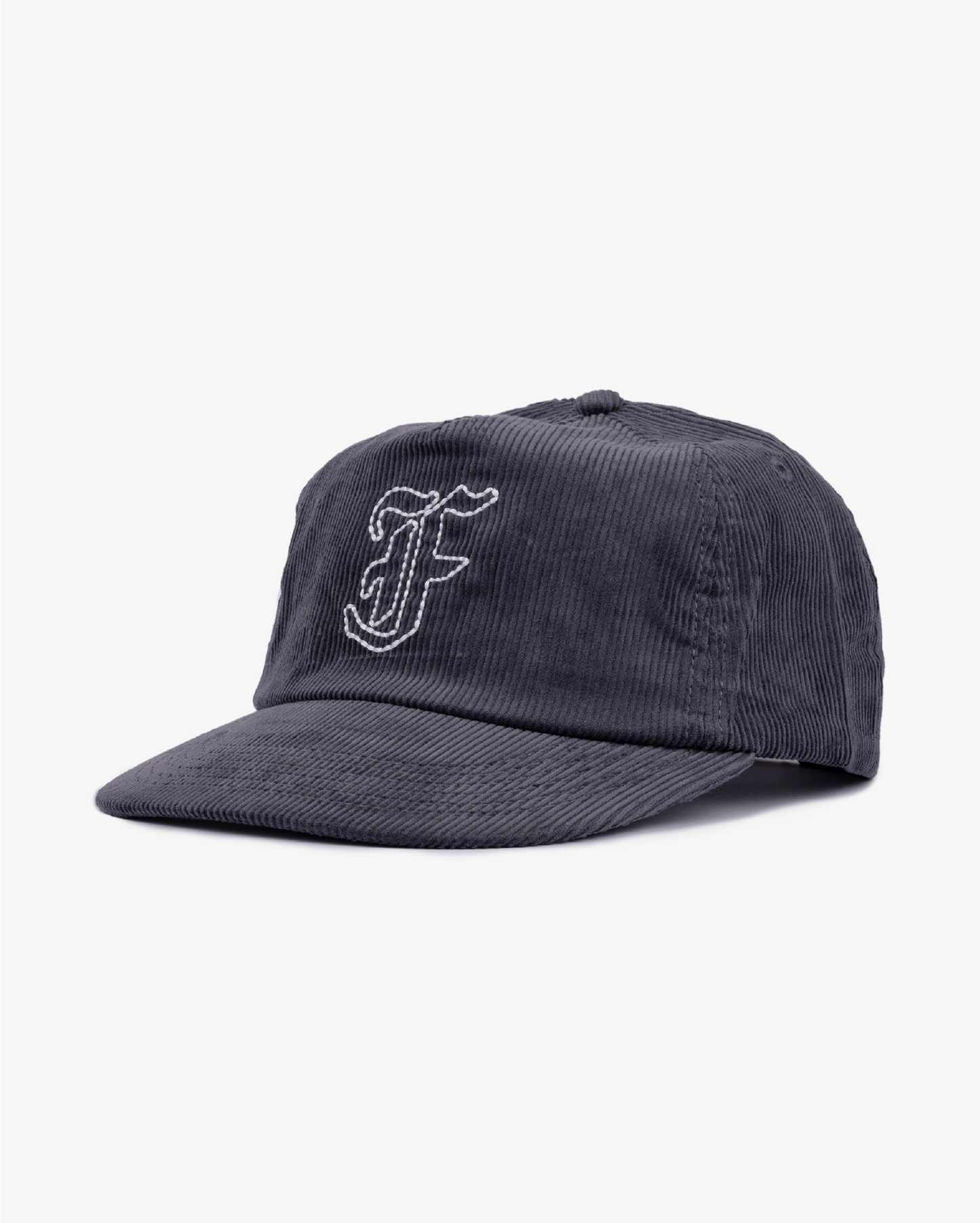 Letterman Cord Cap - 5 Panel - Grey/Blue