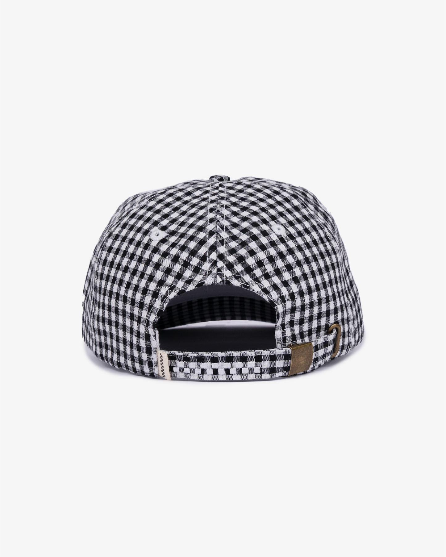 Picnic Cap - Short Brim 6 Panel - Black/White Plaid