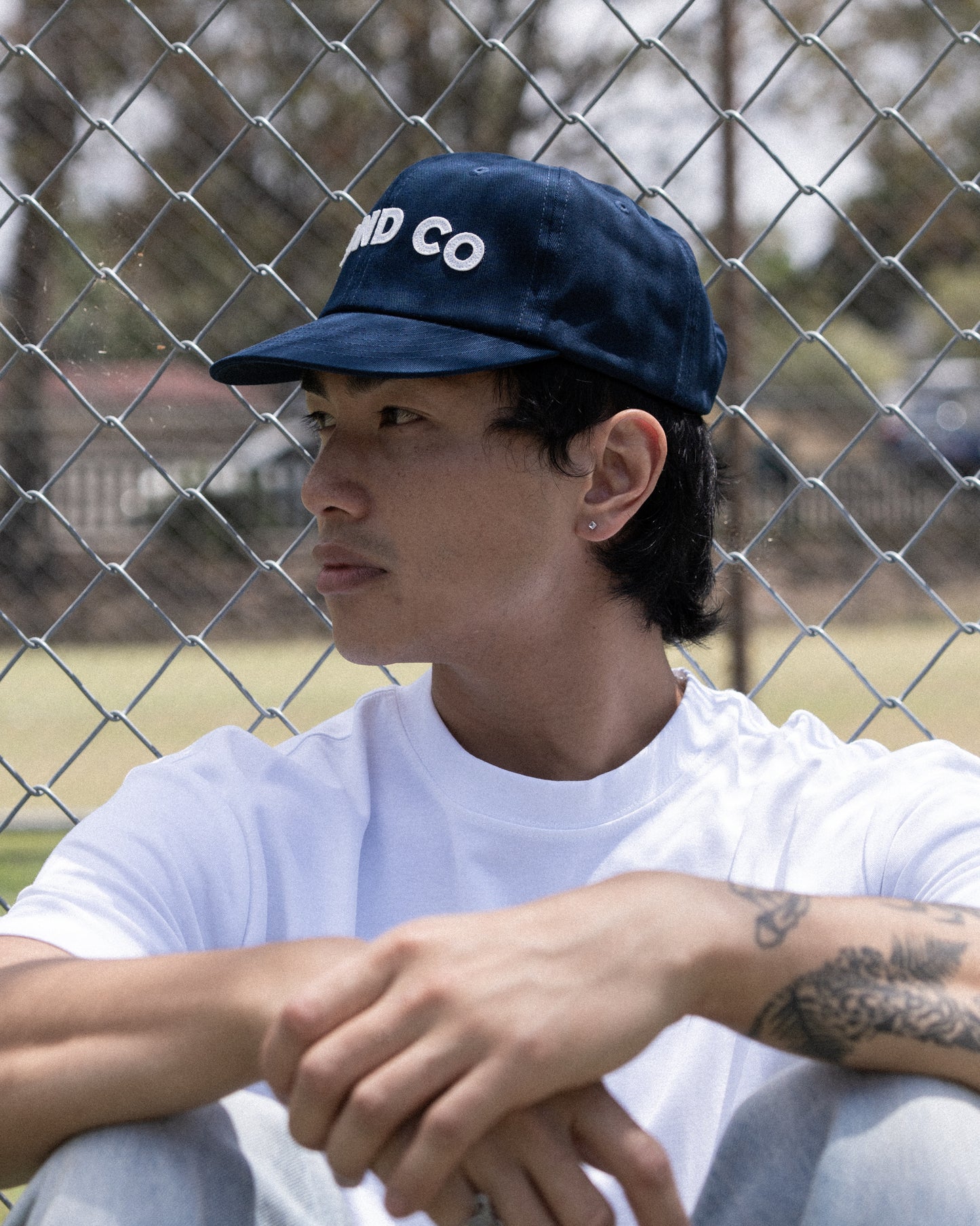 Letter Ball Cap - Short Brim 6 Panel - Navy