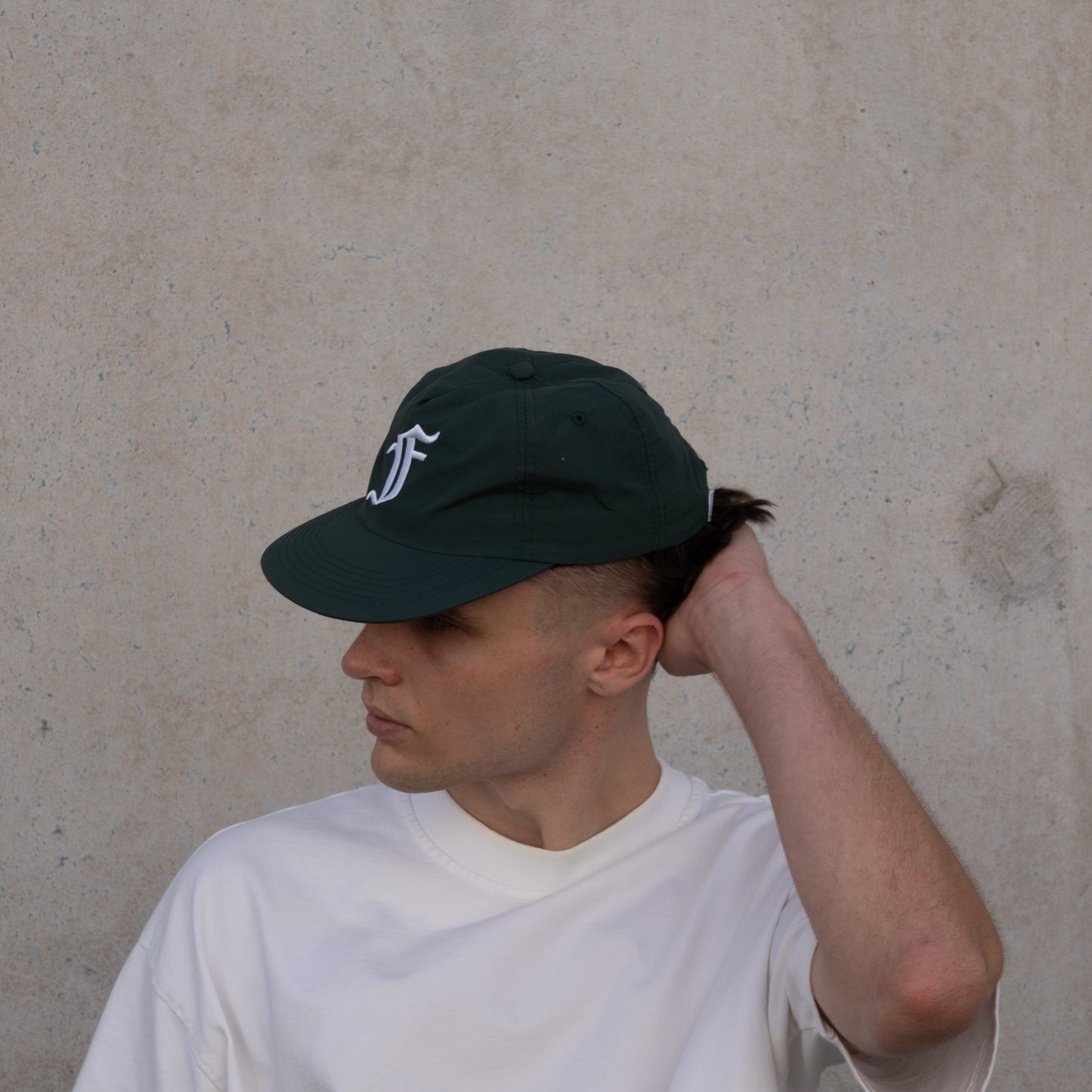 Old English F Cap - 5 Panel - Forest Green