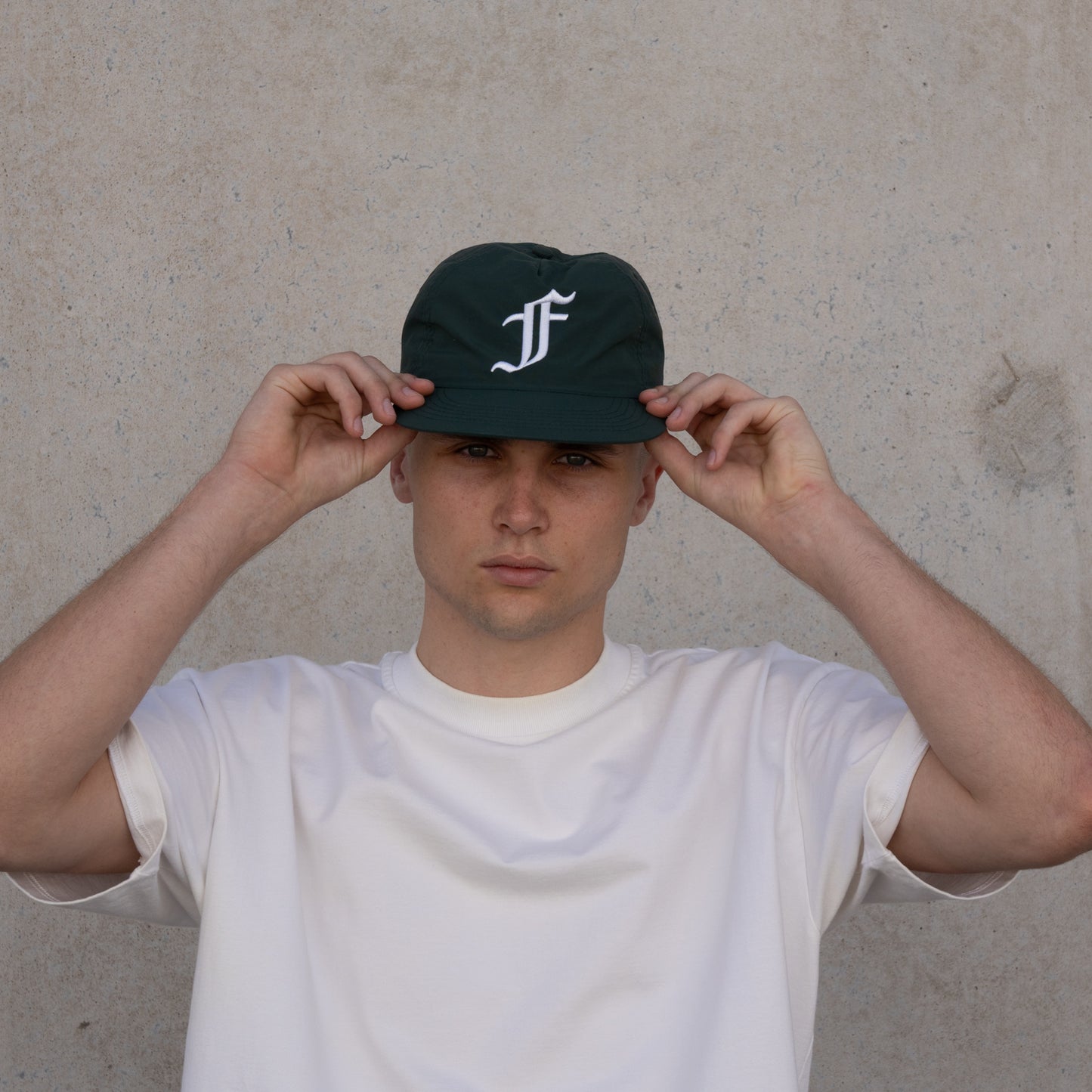 Old English F Cap - 5 Panel - Forest Green