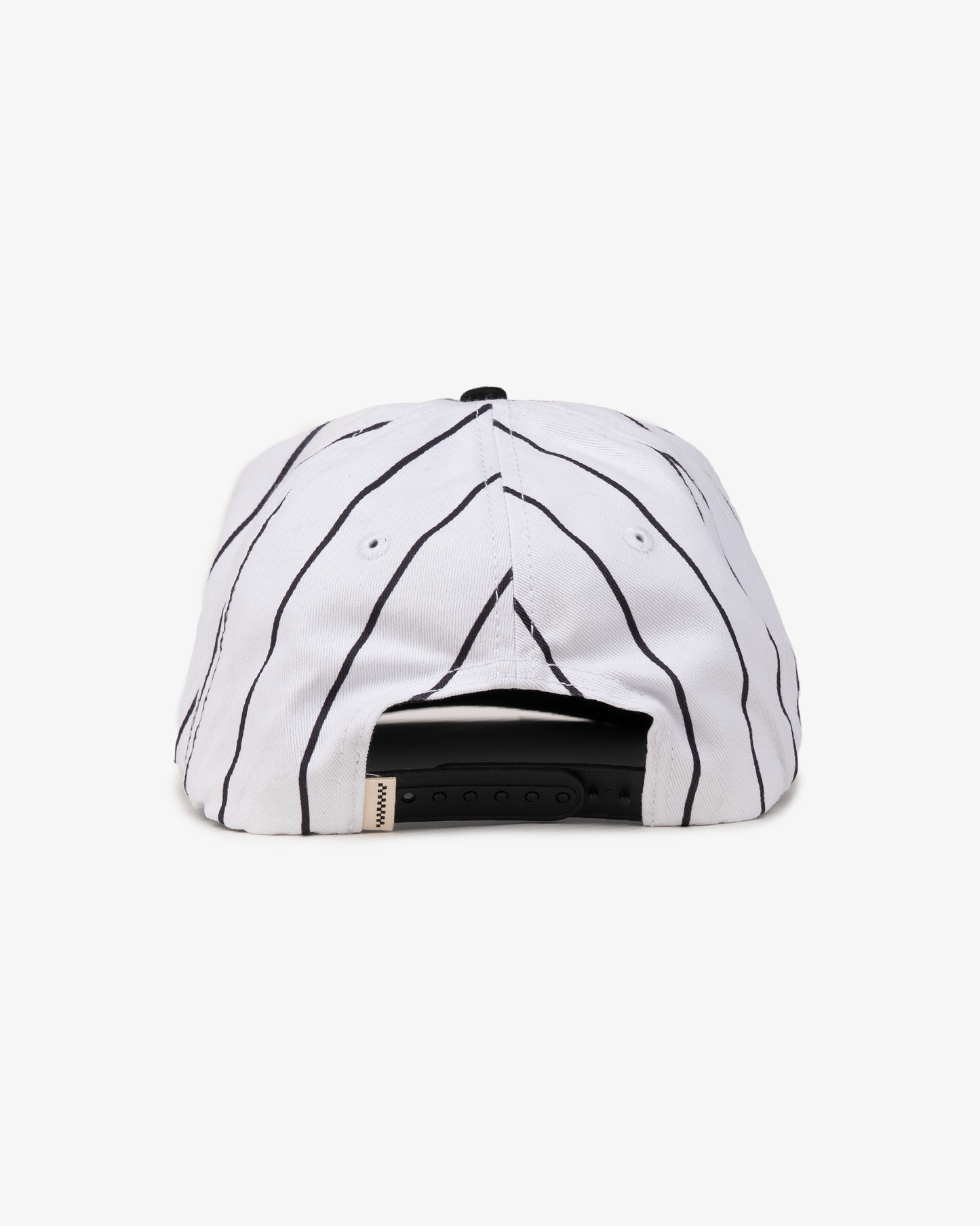 Letter Ball Cap - Short Brim 6 Panel - Off White/Black Pinstripe