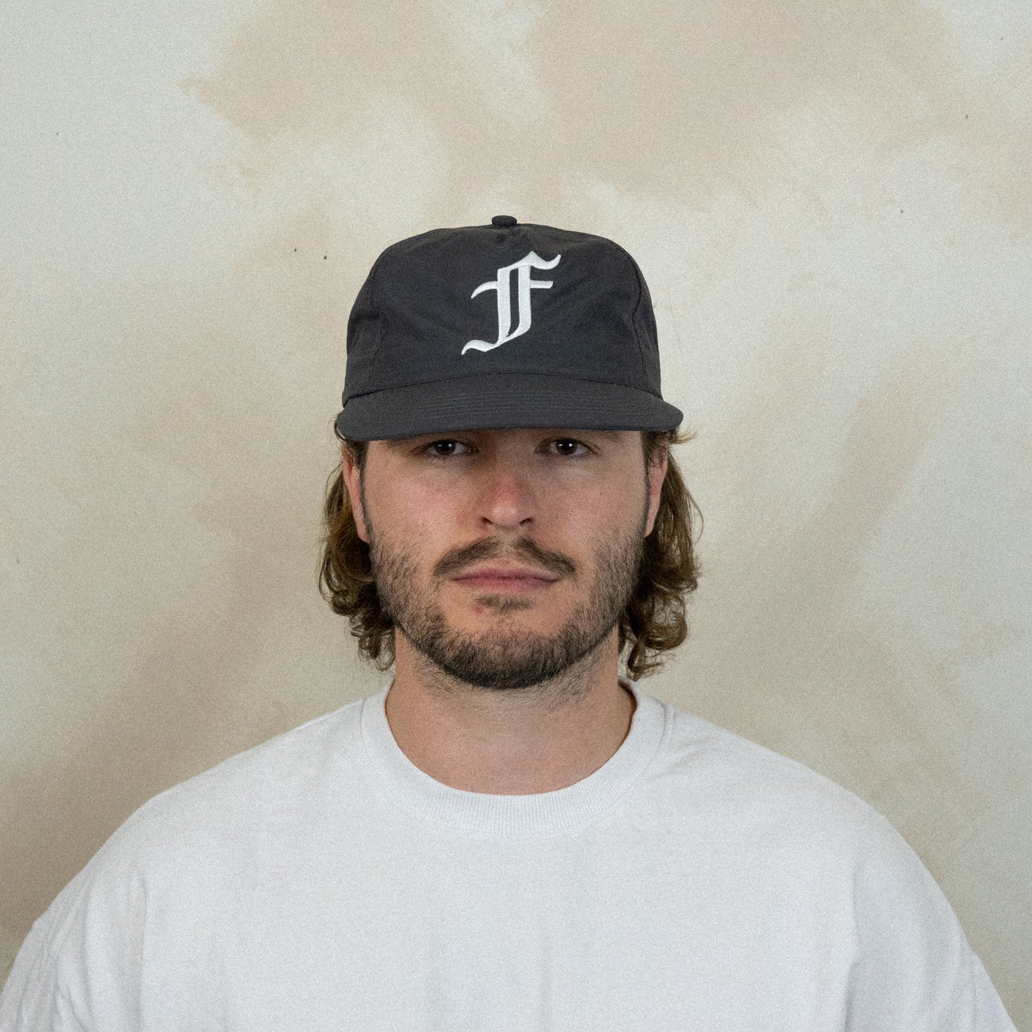Old English F Cap - 5 Panel - Charcoal Black