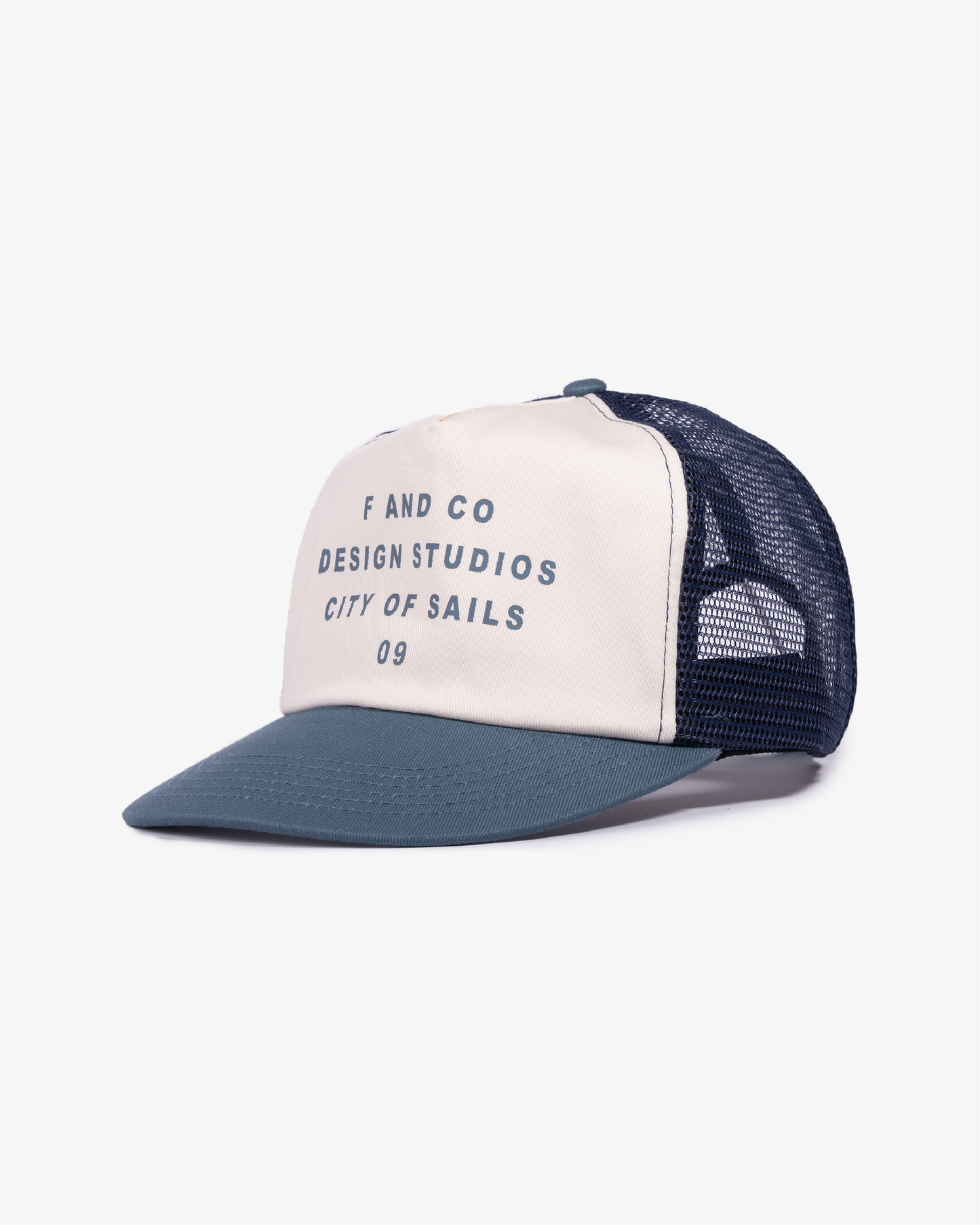 09 Cap - Trucker - Off White/Blue