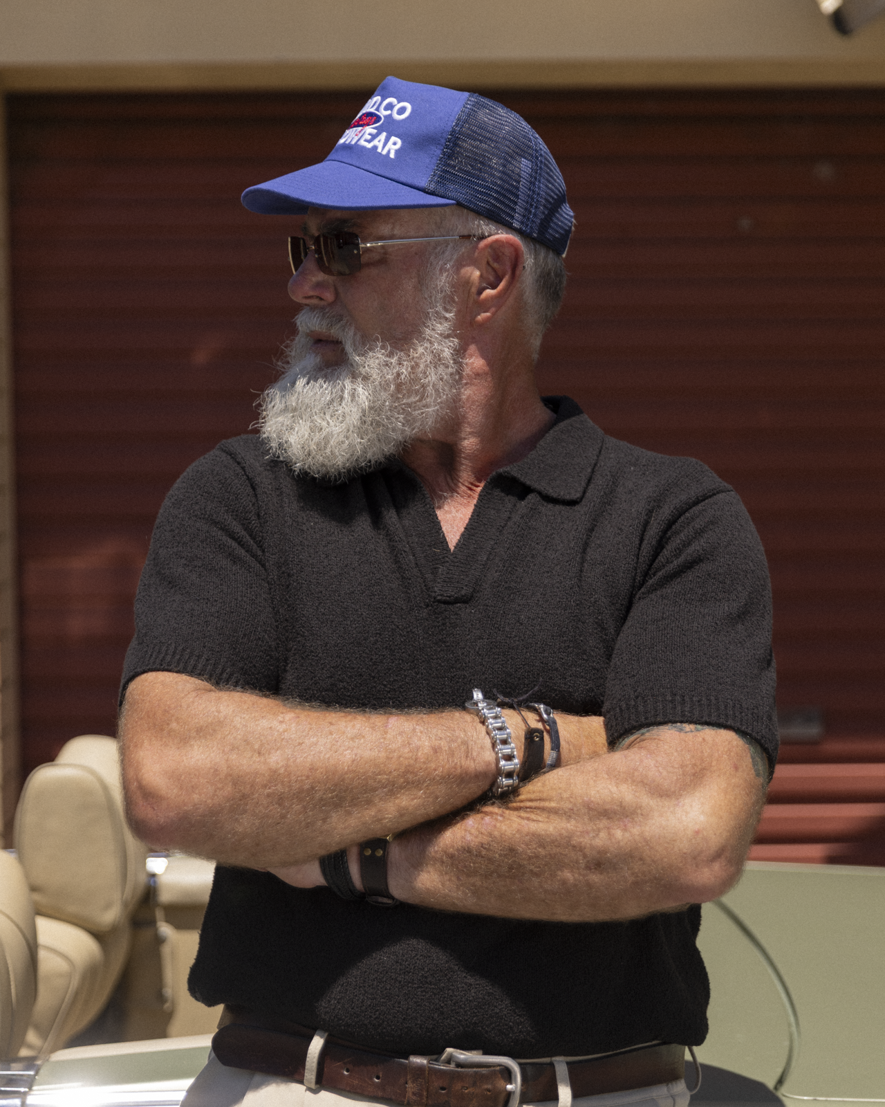 Vintage Trucker Cap - Wide Brim 5 Panel - Washed Royal Blue