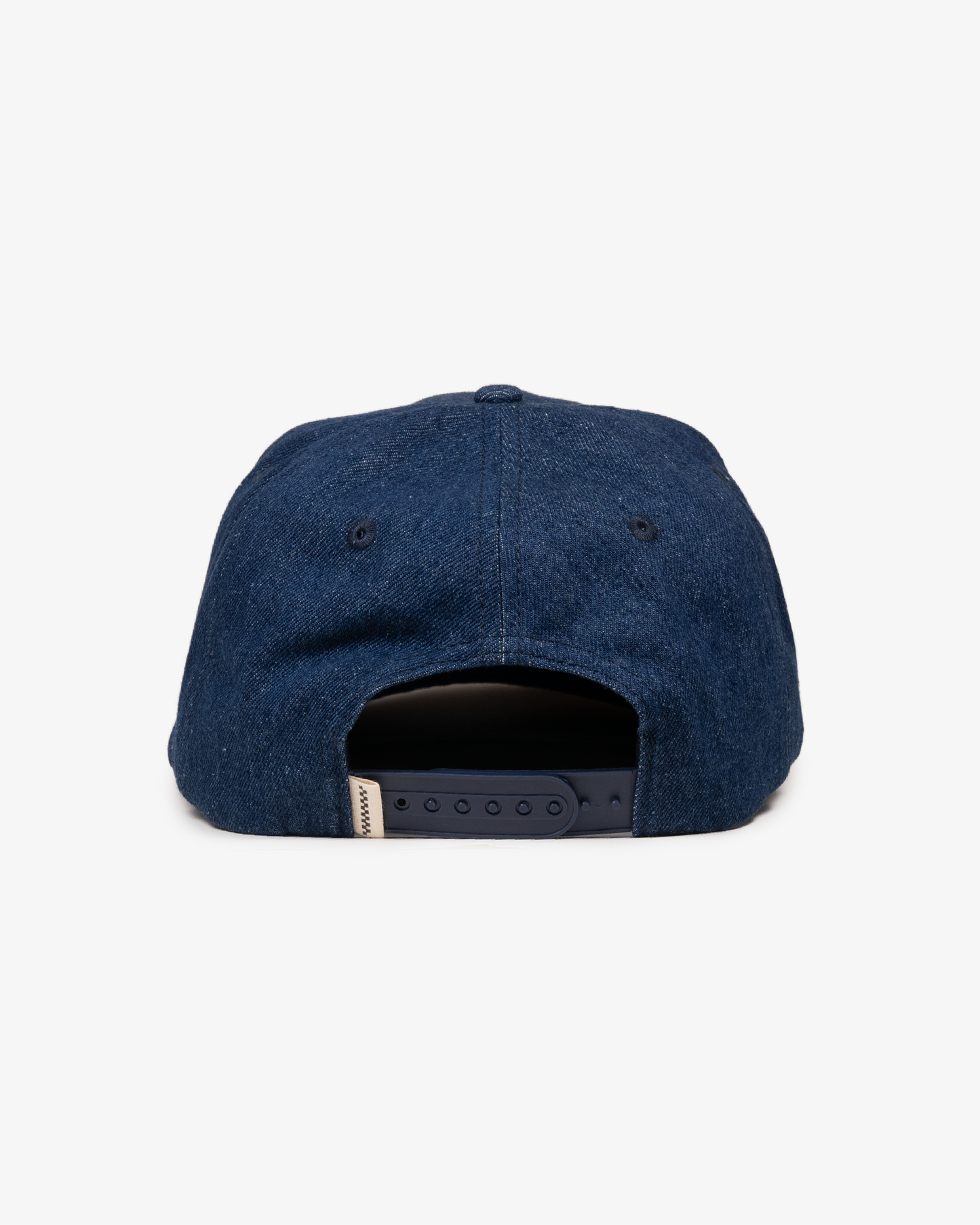 Denim Script Cap - Wide Brim 5 Panel - Dark Blue Denim