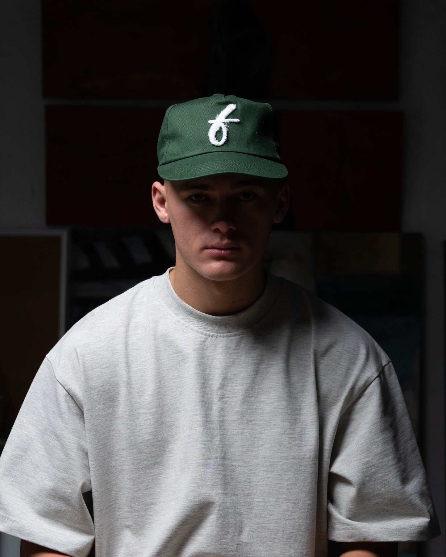 Art Letterman Cap - 5 Panel - Dark Green/Distressed