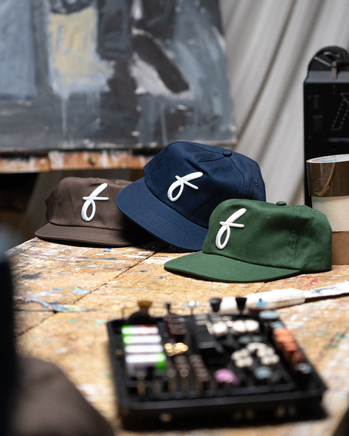 Art Letterman Cap - 5 Panel - Dark Green/Distressed