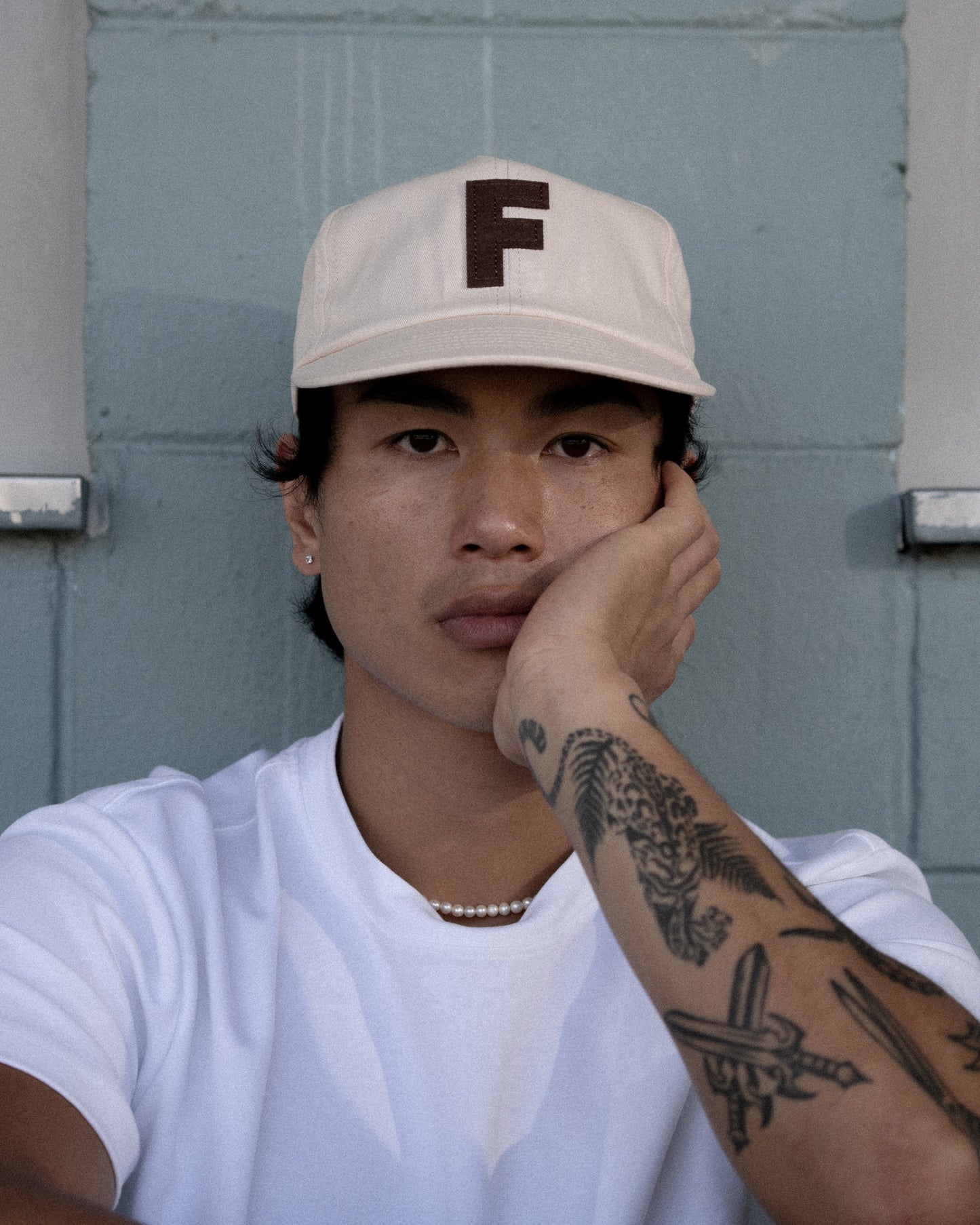F Ball Cap - 6 Panel - Beige