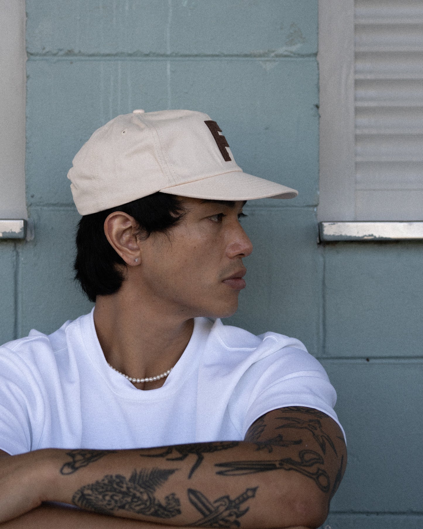 F Ball Cap - 6 Panel - Beige