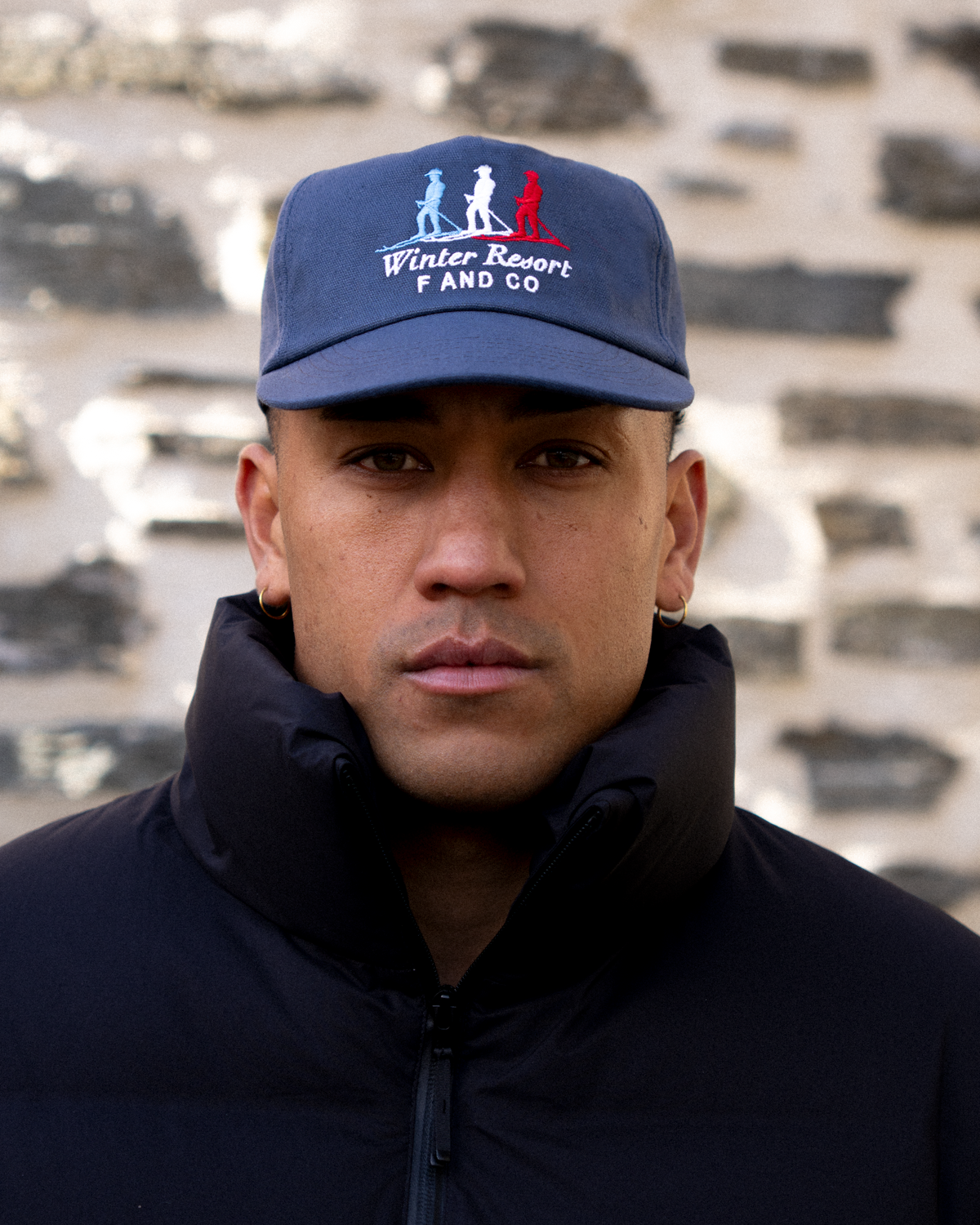 Winter Cap - Short Brim 5 Panel - Navy
