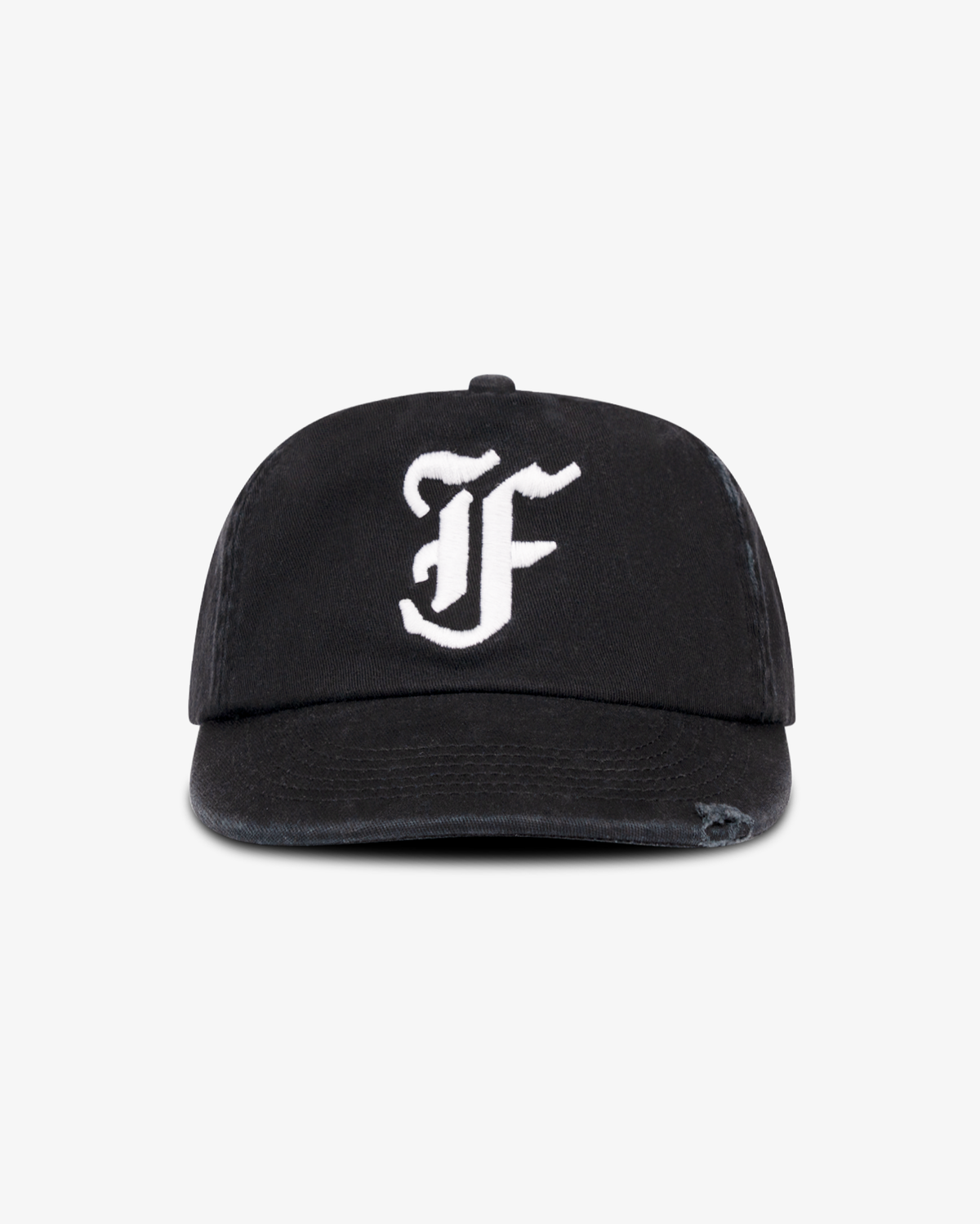 Vintage Letterman Cap - 5 Panel - Washed Black/Lightly Distressed