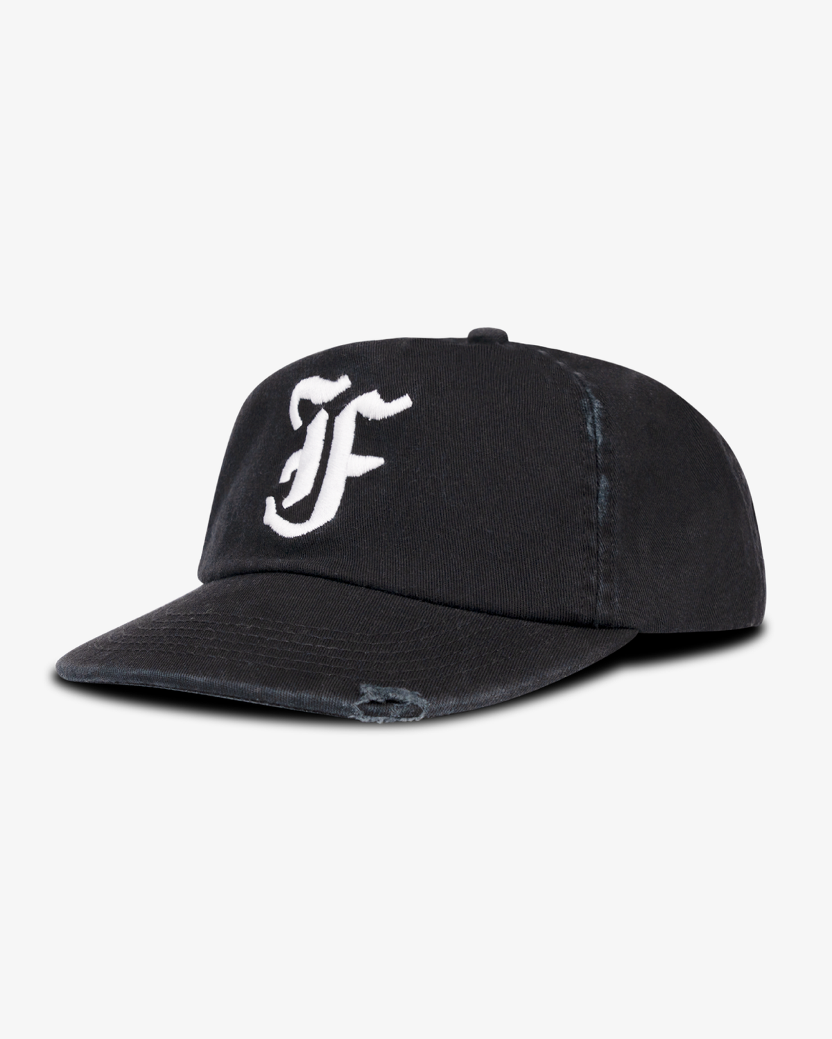 Vintage Letterman Cap - 5 Panel - Washed Black/Lightly Distressed