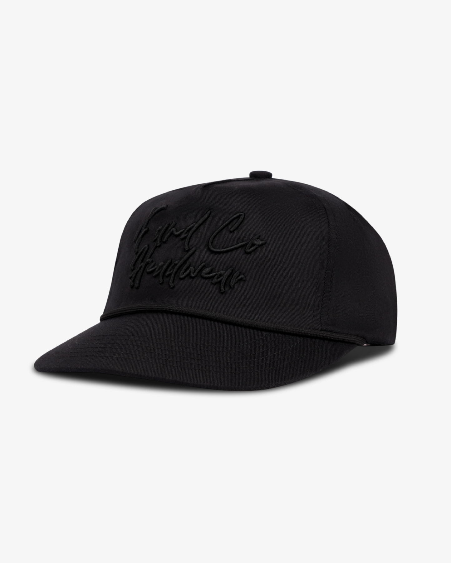 Event Script Cap - Wide Brim 5 Panel - Black