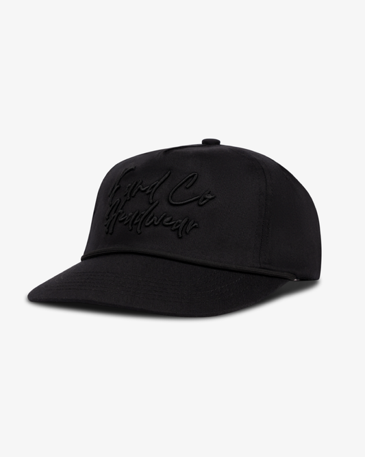 Event Script Cap - Wide Brim 5 Panel - Black