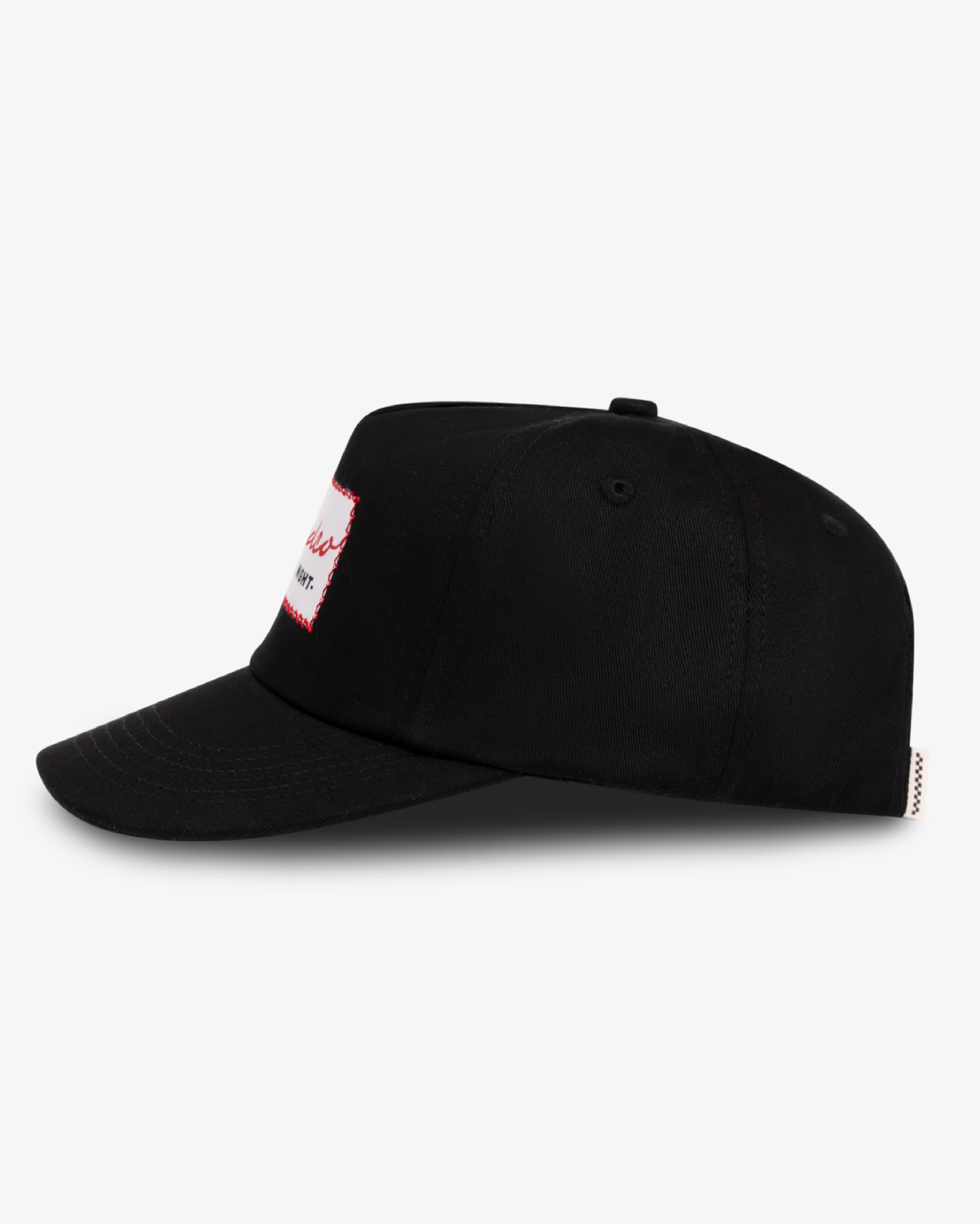 Evening Patch Cap - Wide Brim 5 Panel - Black
