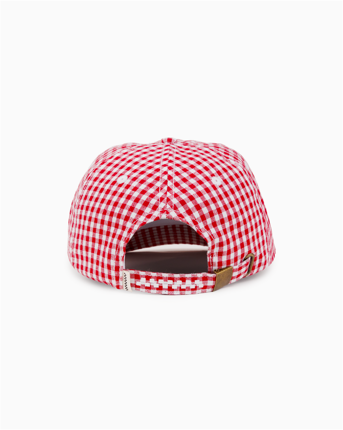 Picnic Letterman Cap - Short Brim 6 Panel - Red/White Gingham