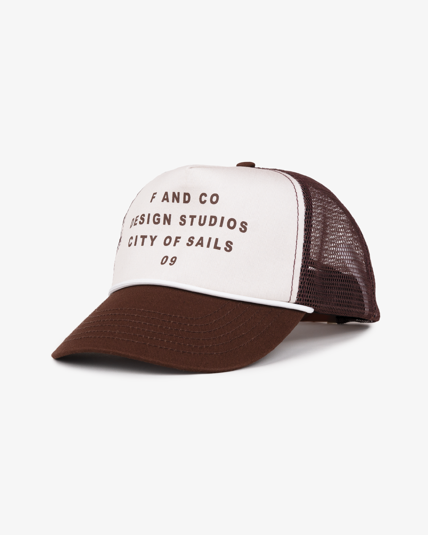 09 Cap - Ball Trucker - Off White/Brown