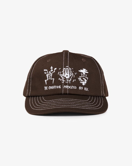 Creative Cap - Short Brim 6 Panel - Taupe/Contrast Stitch