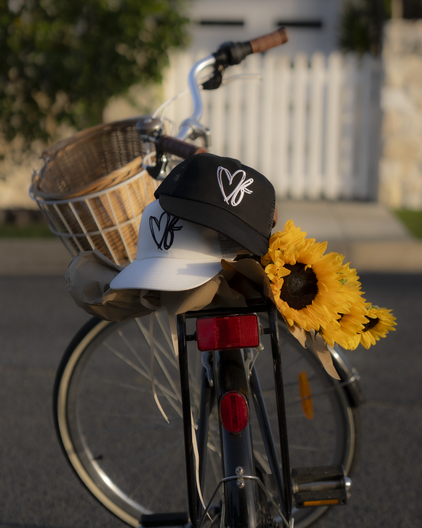 Heart Monogram Cap - Wide Brim 5 Panel - Black/Trucker