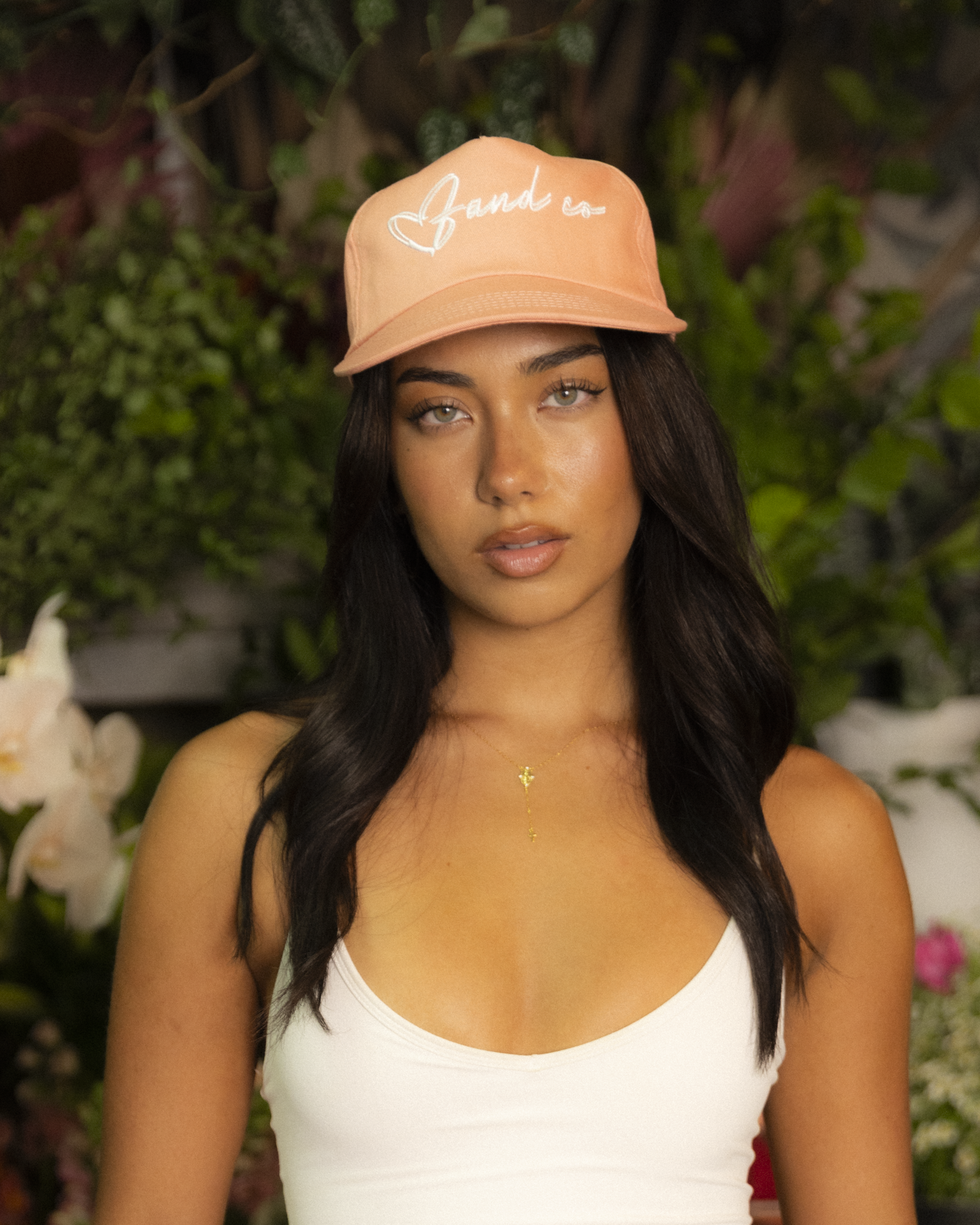 Heart Script Cap - 5 Panel - Salmon Pink