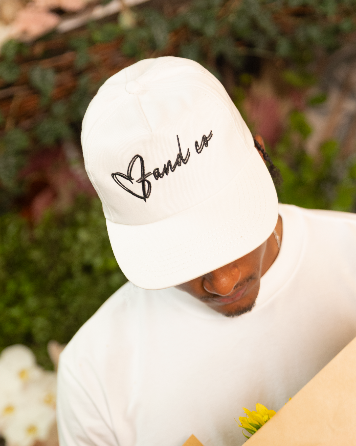 Heart Script Cap - 5 Panel - Salmon Pink