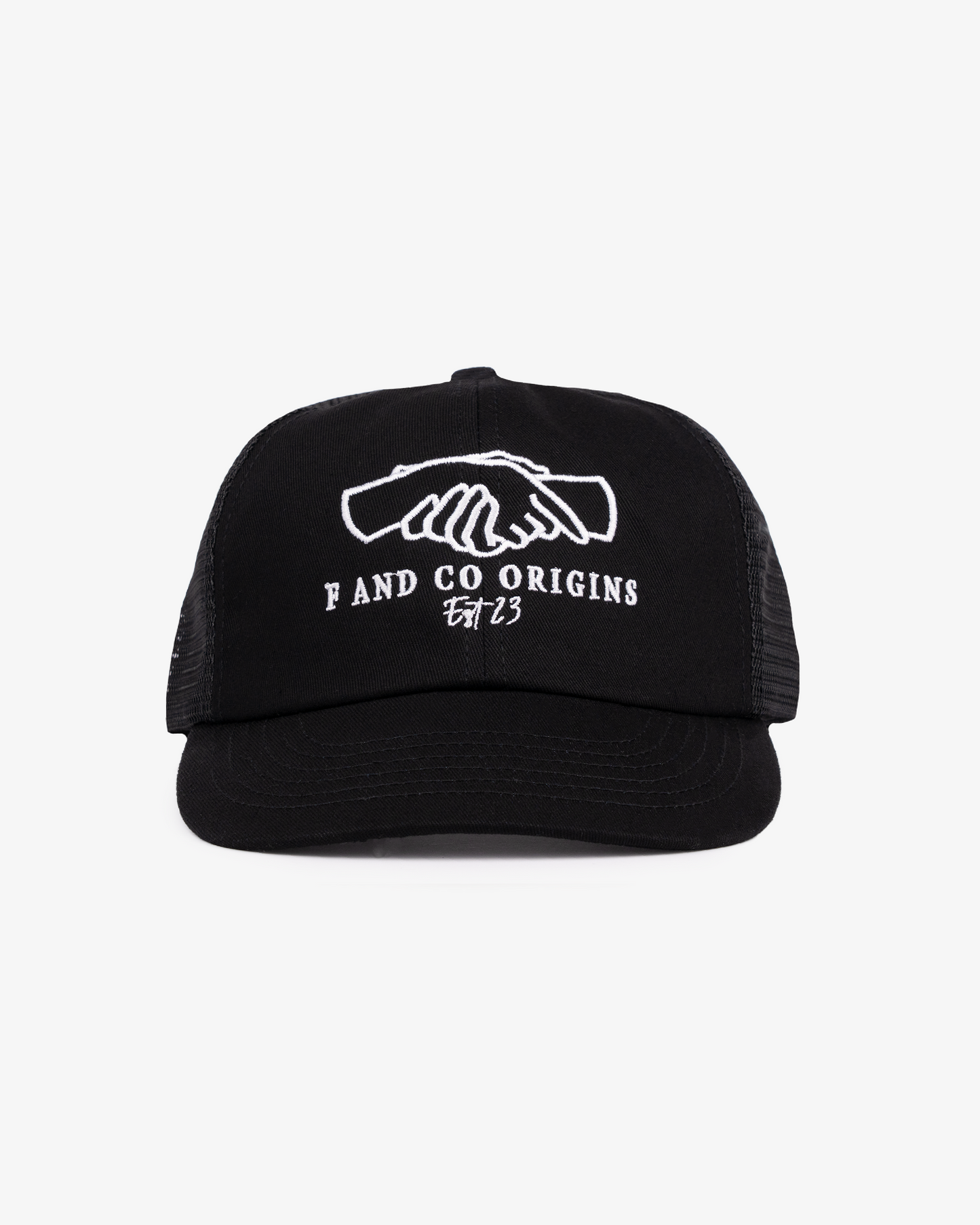 Origins Trucker Cap - Short Brim 5 Panel - Black
