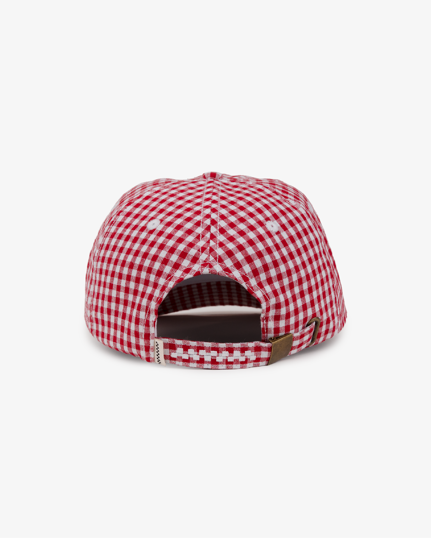 Picnic Letterman Cap - Short Brim 6 Panel - Red/White Plaid