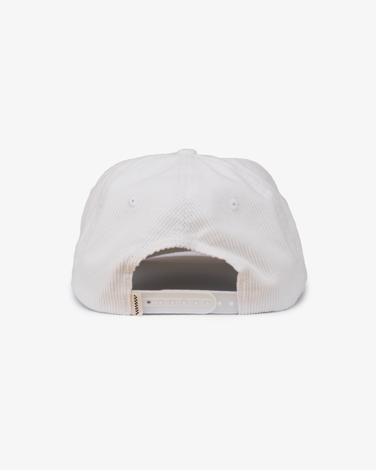 Letterman Cord Cap - 5 Panel - White