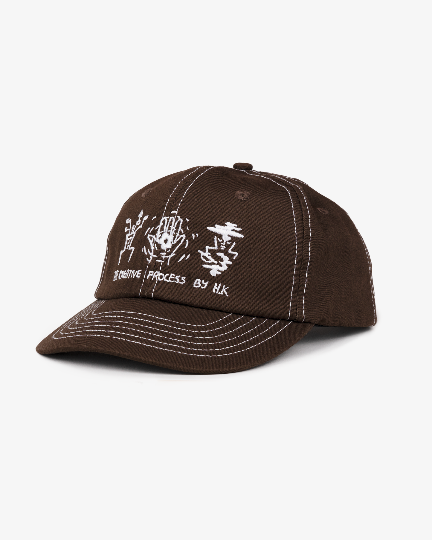 Creative Cap - Short Brim 6 Panel - Taupe/Contrast Stitch