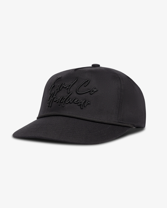 Event Script Cap - Wide Brim 5 Panel - Black