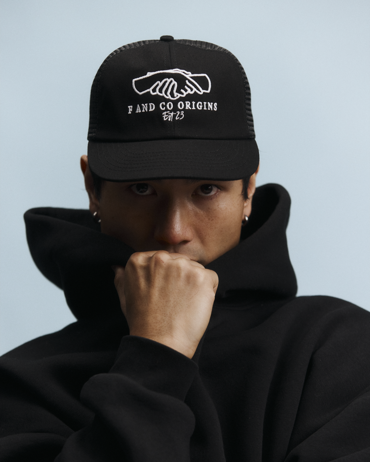 Origins Trucker Cap - Short Brim 5 Panel - Black
