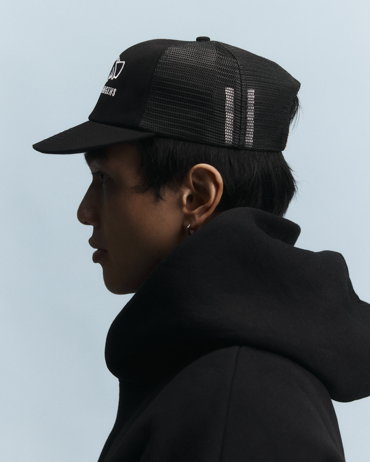 Origins Trucker Cap - Short Brim 5 Panel - Black