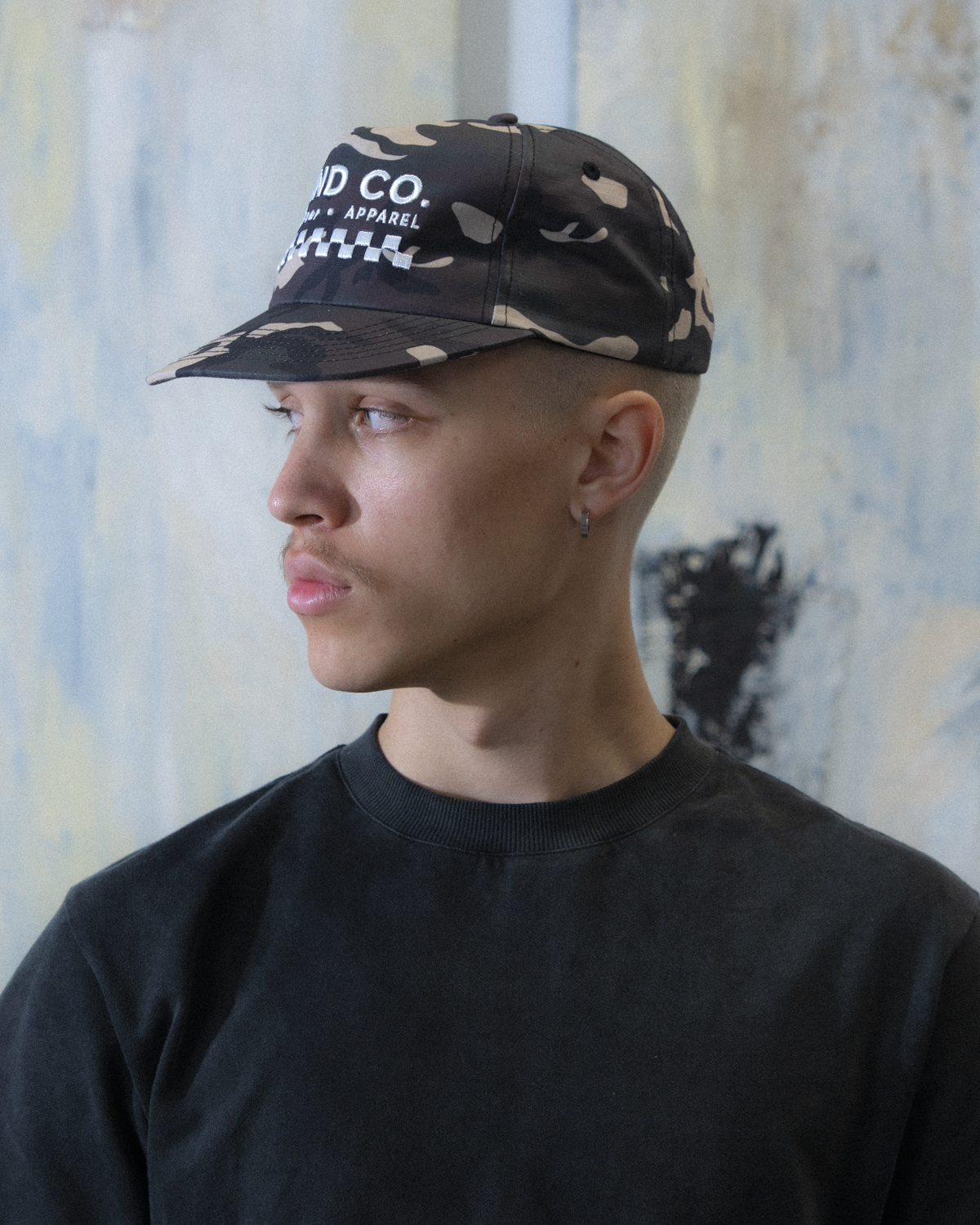 Logo Cap - Short Brim 5 Panel - Army Camo