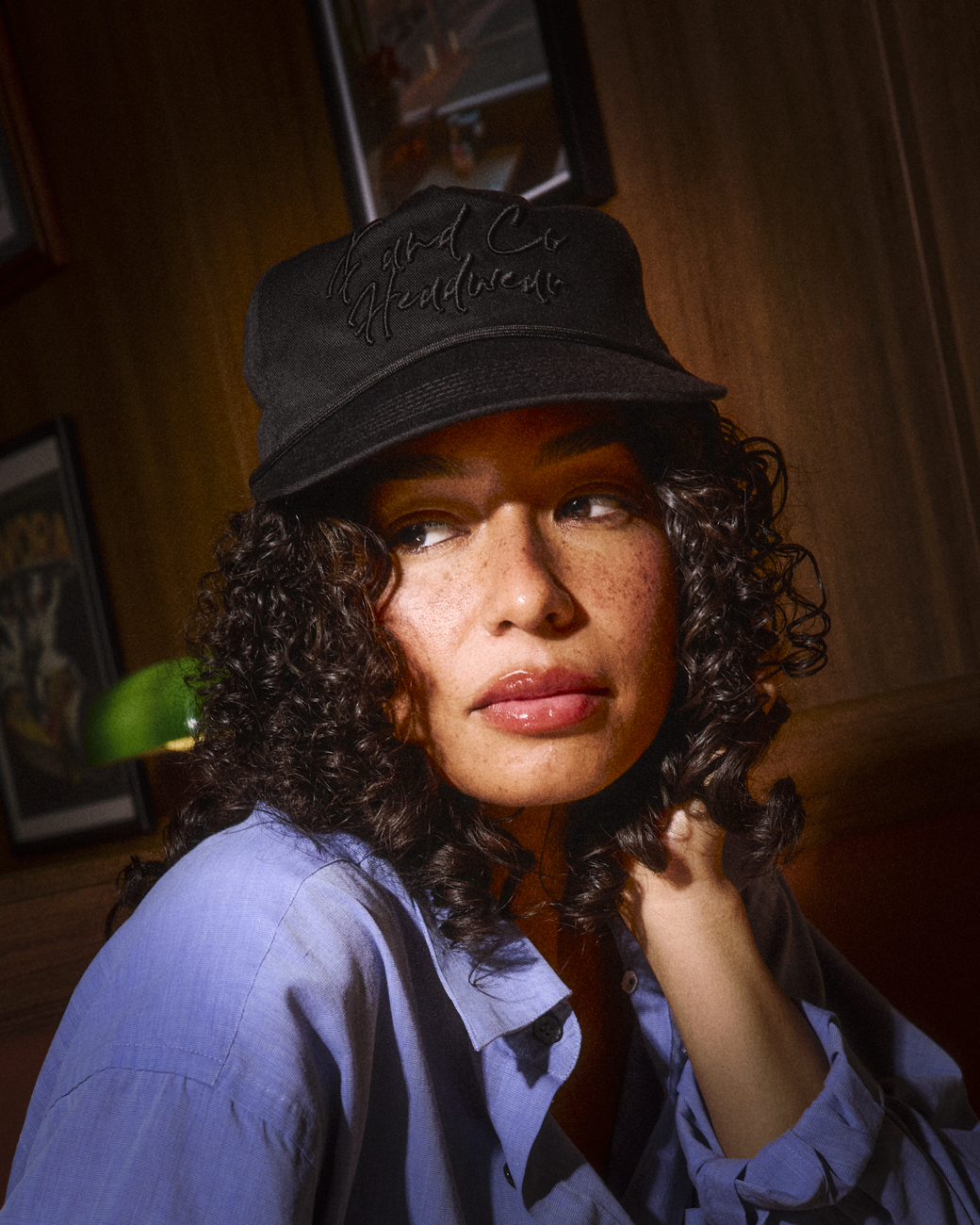 Event Script Cap - Wide Brim 5 Panel - Black