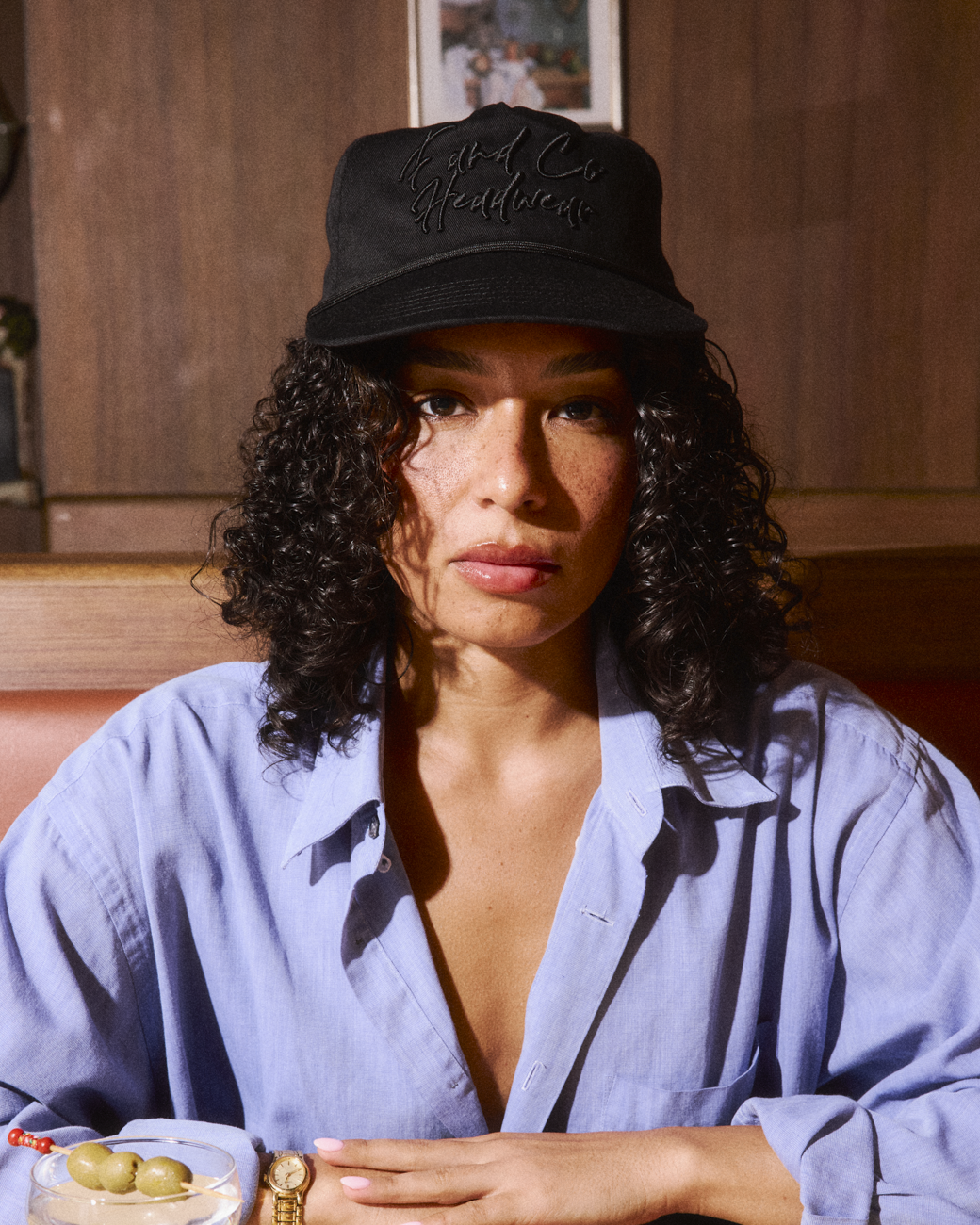 Event Script Cap - Wide Brim 5 Panel - Black