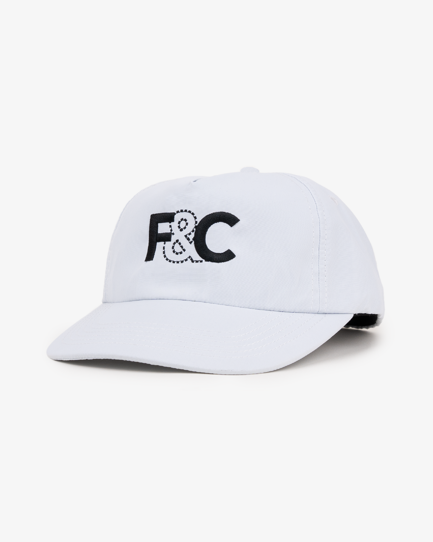 F&C Nylon Cap - Wide Brim 5 Panel - White