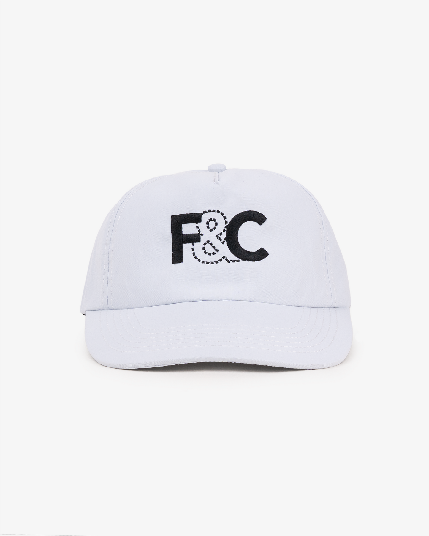 F&C Nylon Cap - Wide Brim 5 Panel - White