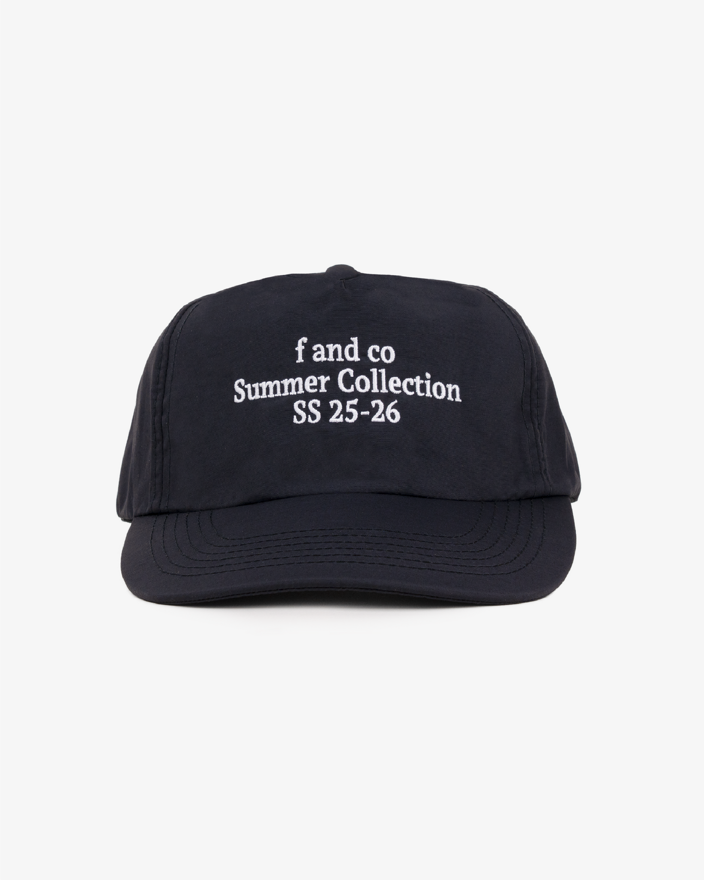 Summer Nylon Cap - 5 Panel - Black