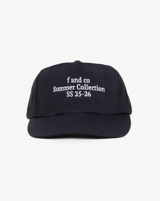 Summer Nylon Cap - 5 Panel - Black